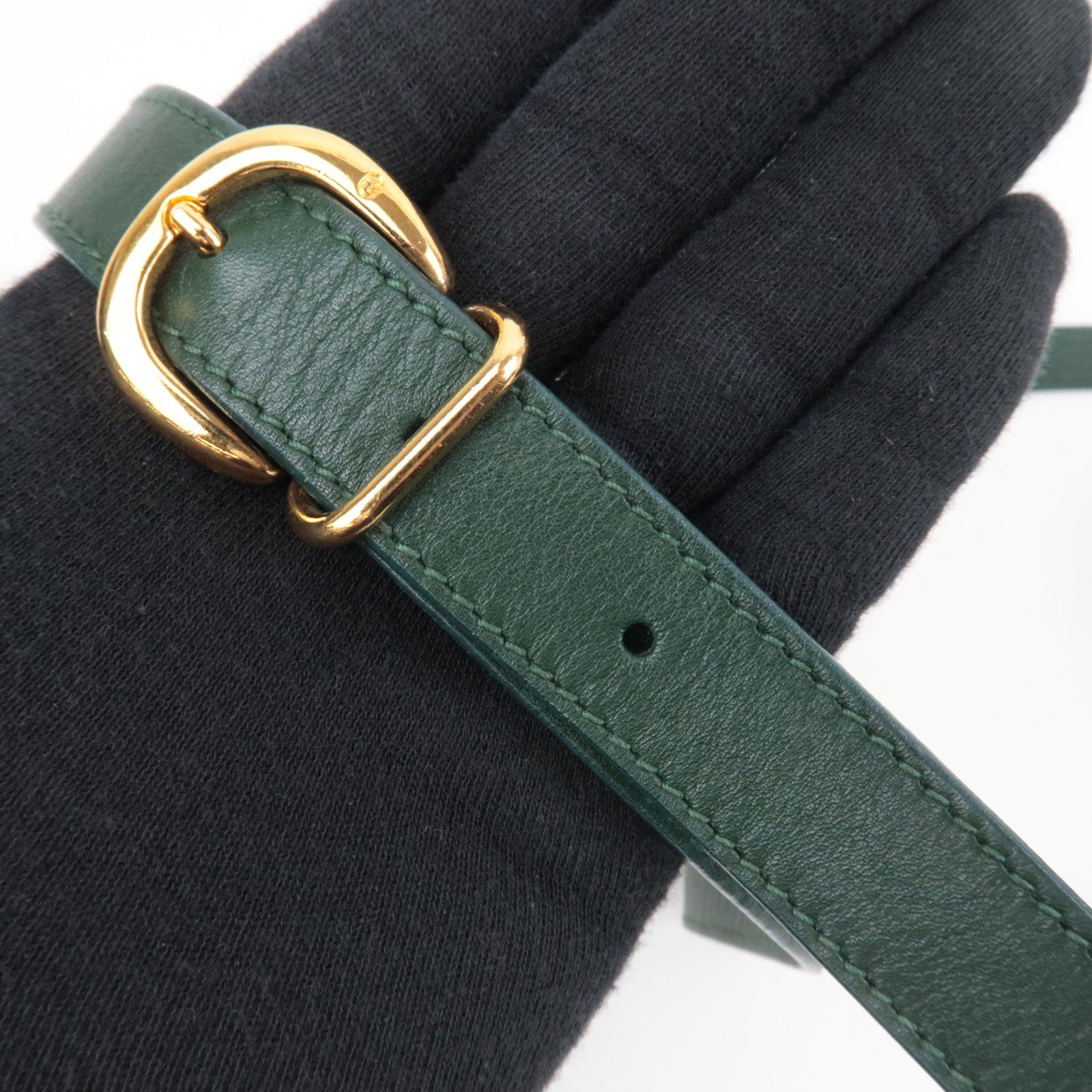 GUCCI Old Gucci Leather Shoulder BagGreen 001.093.1050