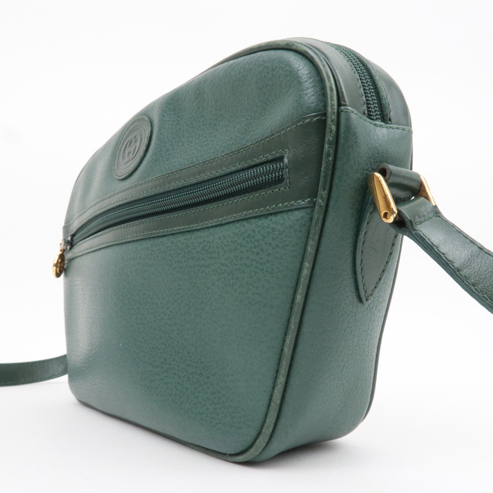 GUCCI Old Gucci Leather Shoulder BagGreen 001.093.1050