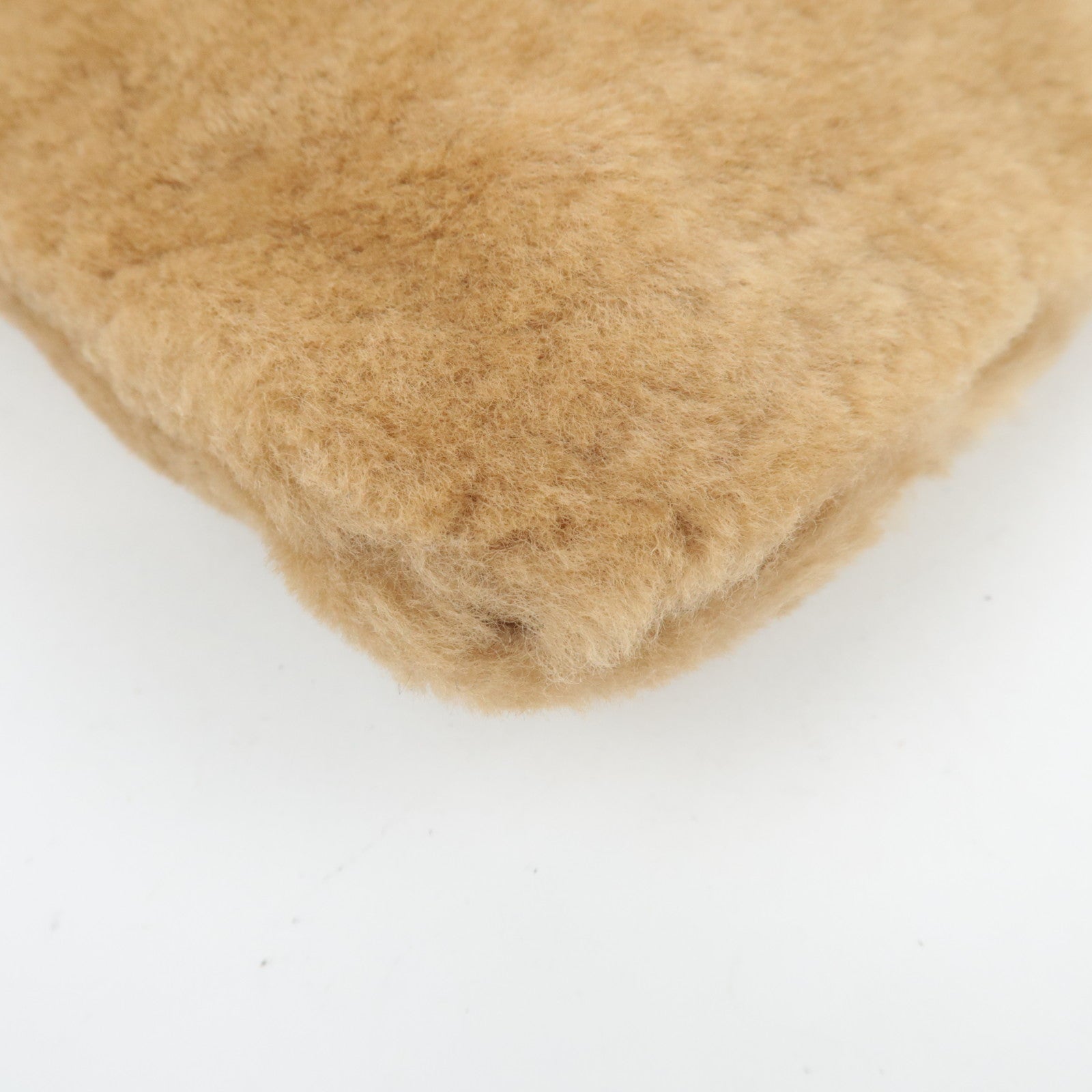 FENDI Fur Shoulder Bag Beige 15998
