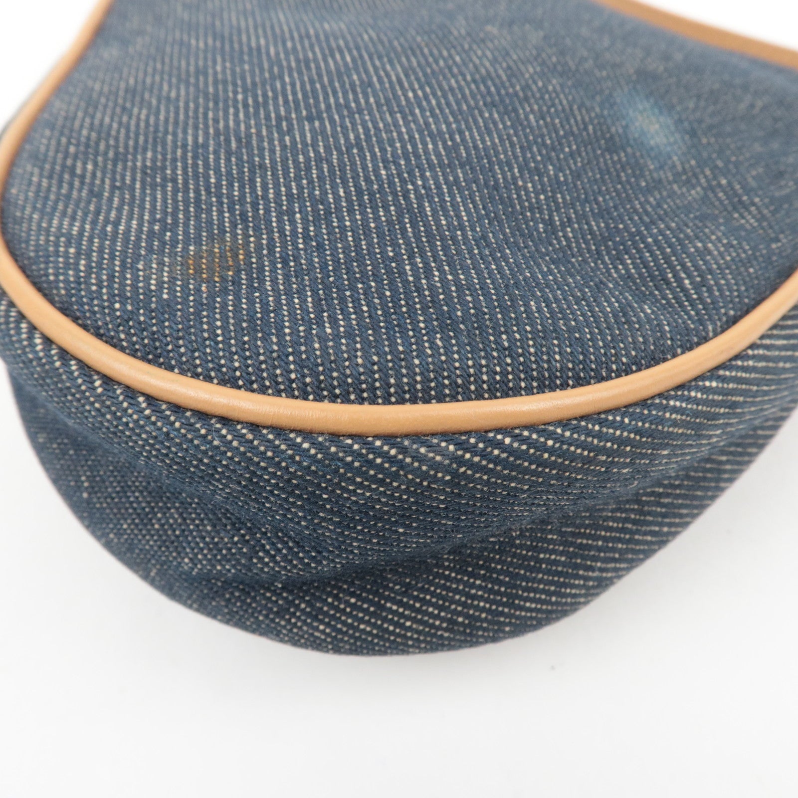 Christian Dior Mini Denim Saddle Bag Navy Beige