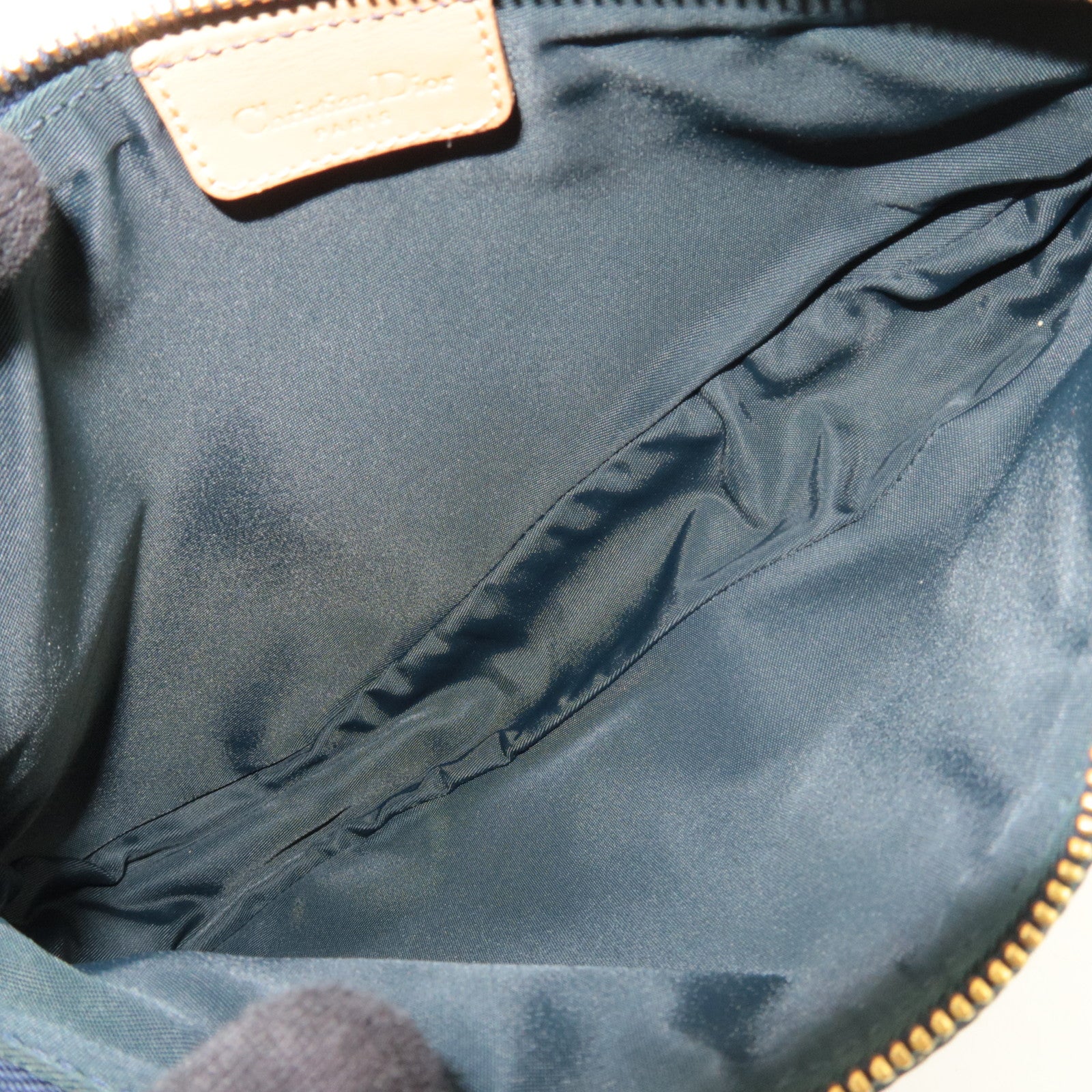 Christian Dior Mini Denim Saddle Bag Navy Beige