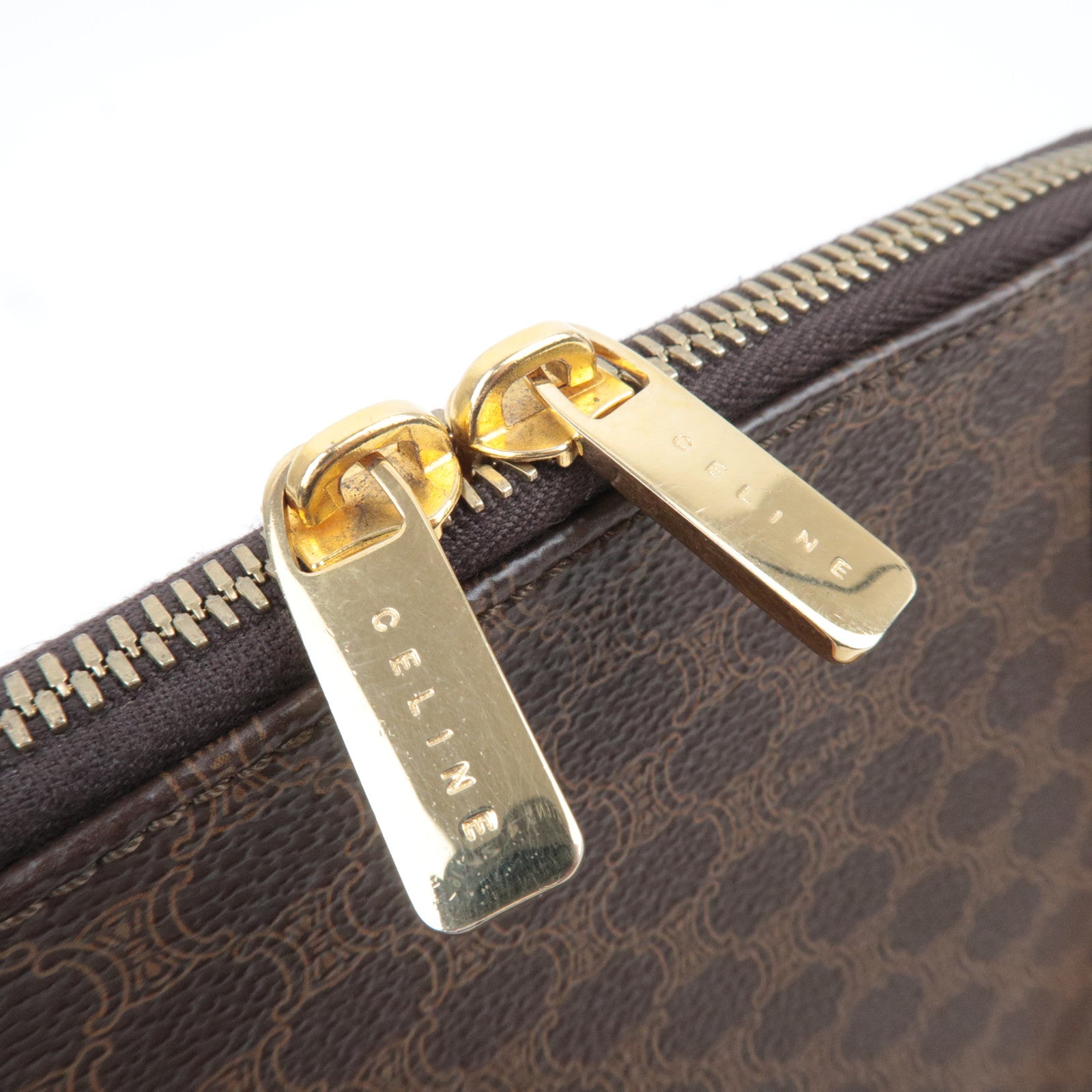 CELINE Macadam PVC Leather 2Way Handbag Brown