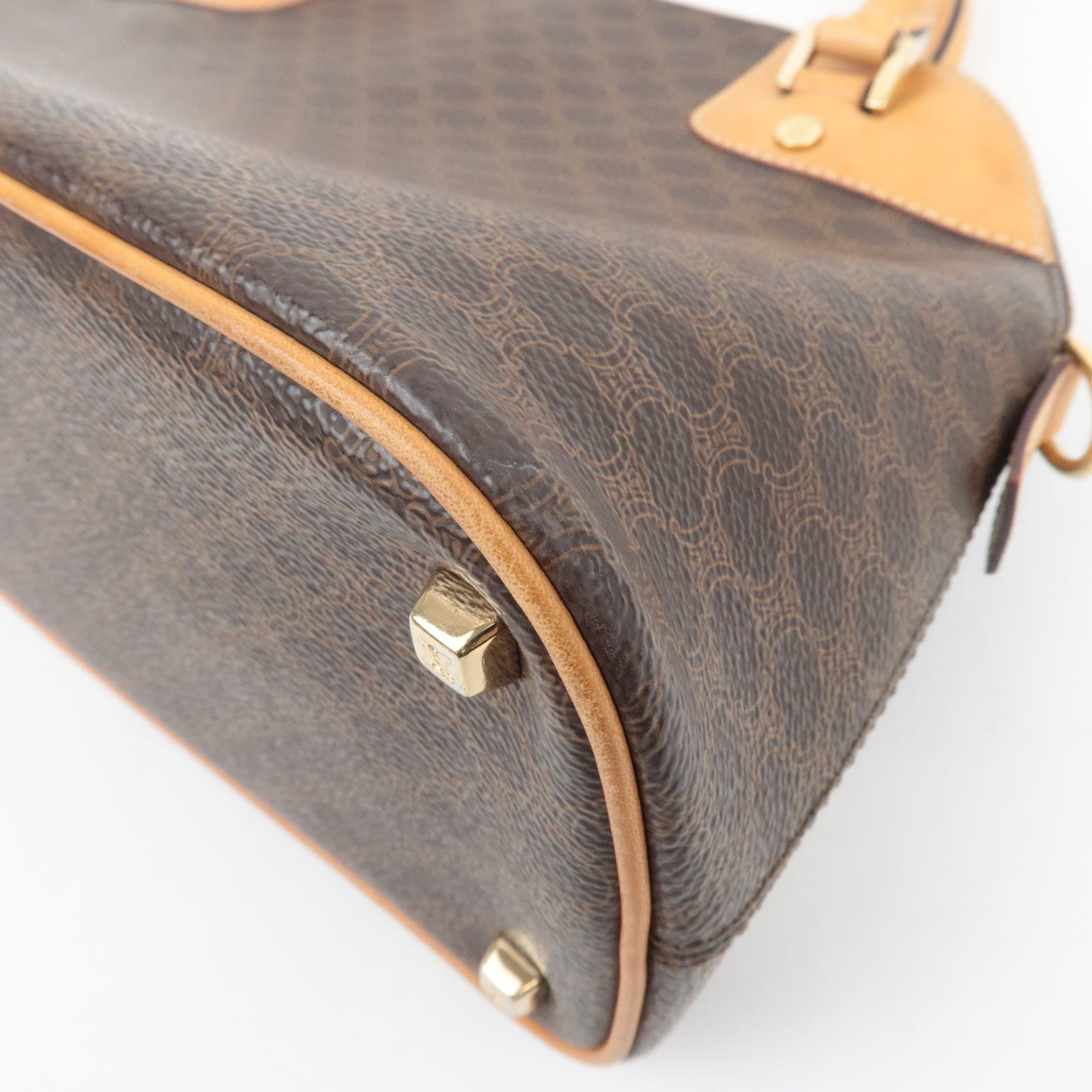 CELINE Macadam PVC Leather 2Way Handbag Brown