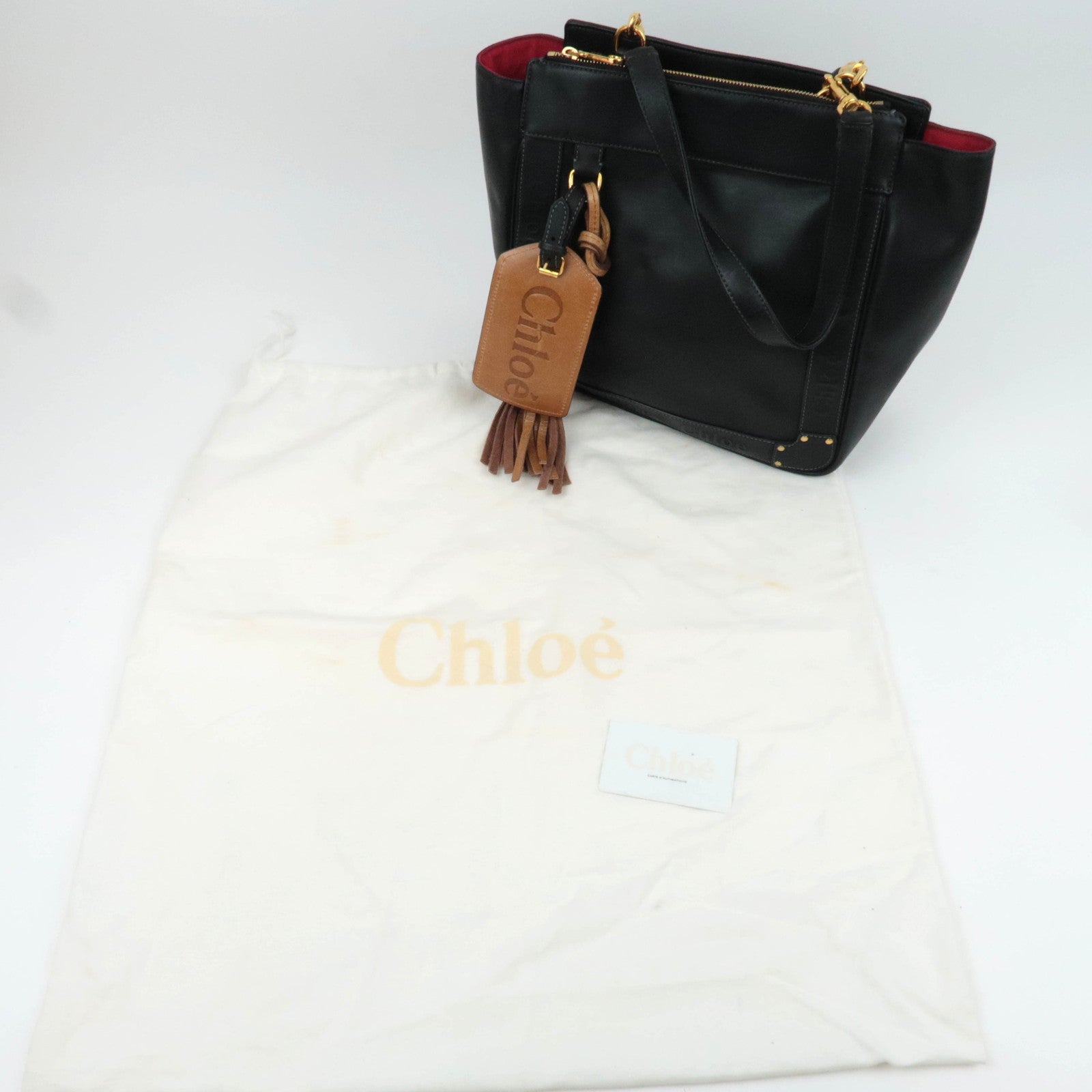 Chloe Eden Leather Tote Bag Black