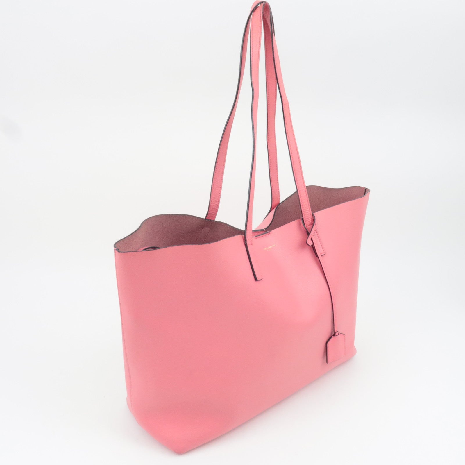 SAINT LAURENT Leather Shopping Tote Bag Pink 394195