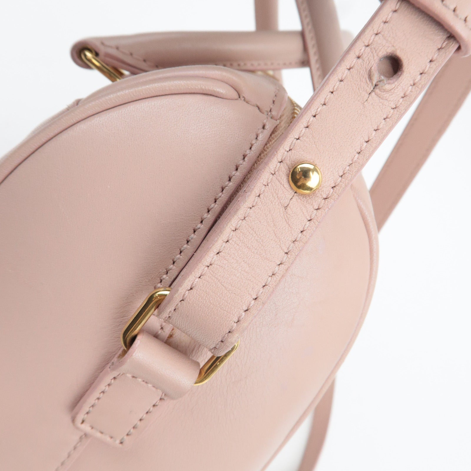 SAINT LAURENT Baby Duffle 2Way Leather Handbag Pink 330958