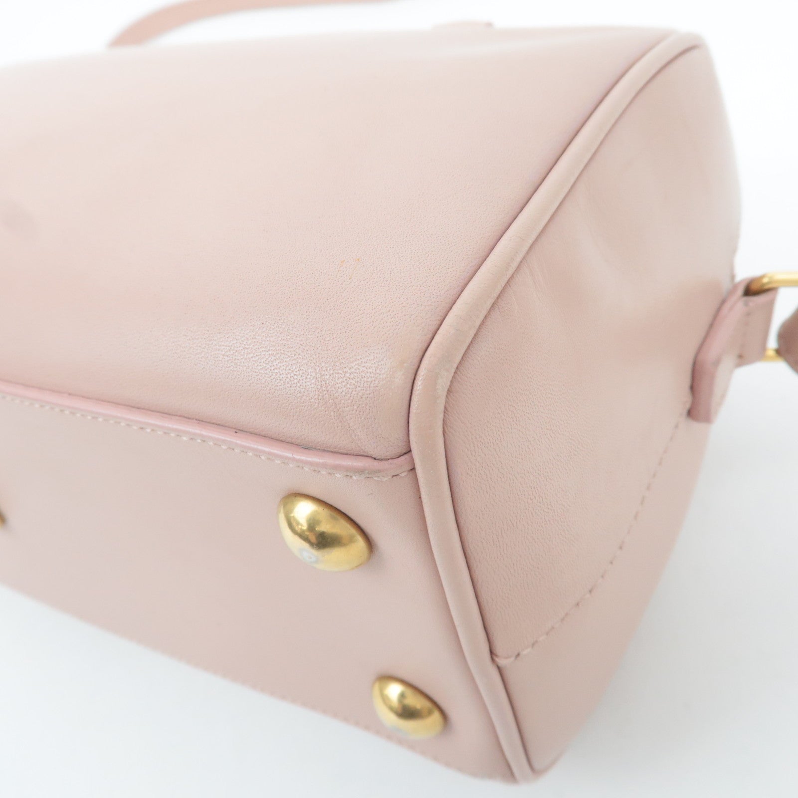 SAINT LAURENT Baby Duffle 2Way Leather Handbag Pink 330958