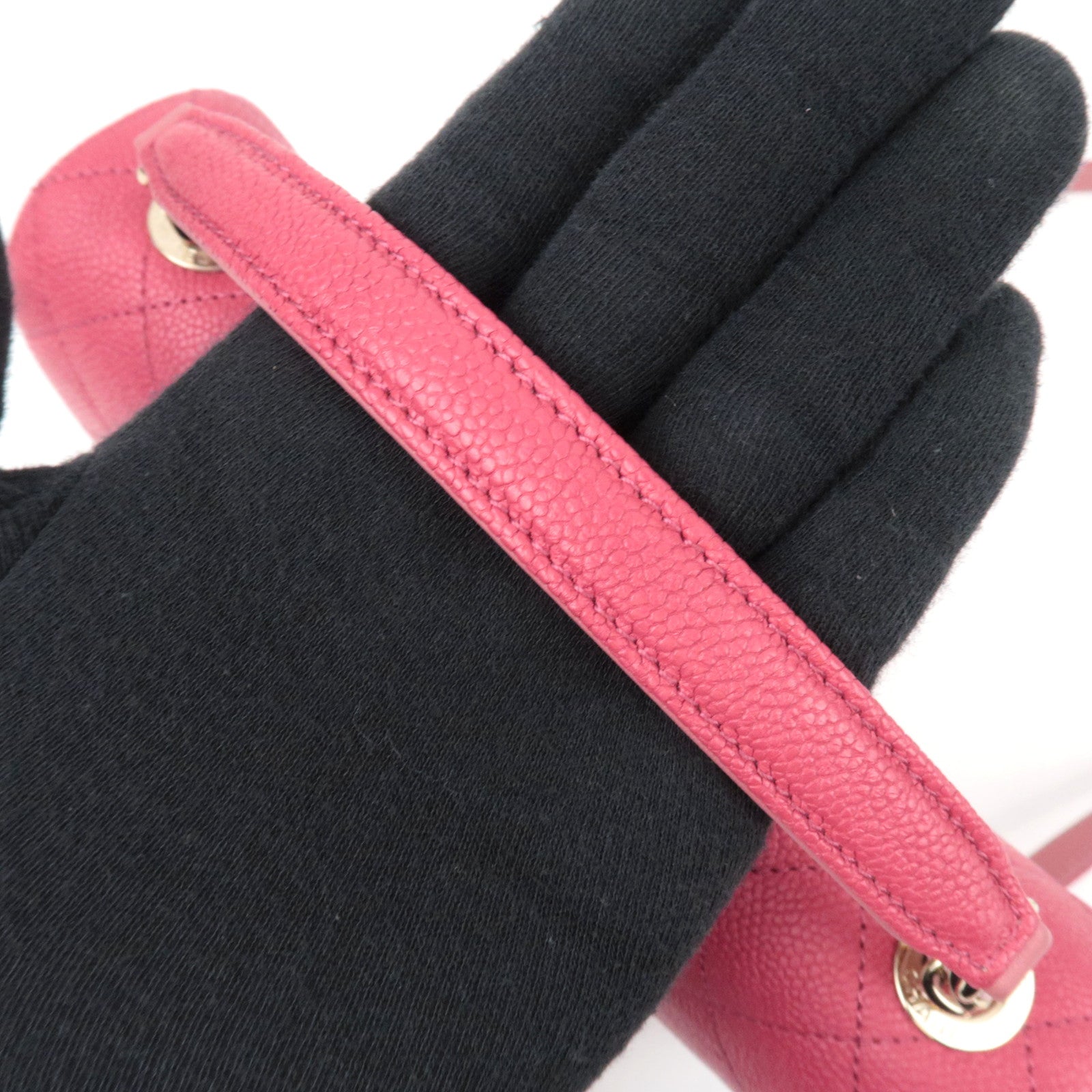 CHANEL Matelasse CC Coil Caviarskin 2Way Chain Shoulder Bag Pink A93659