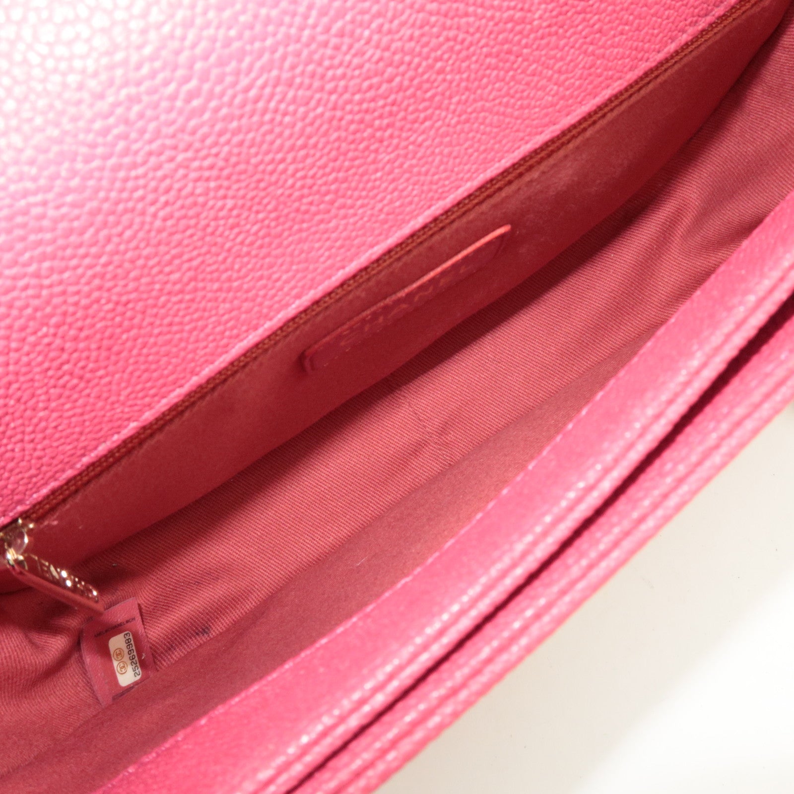 CHANEL Matelasse CC Coil Caviarskin 2Way Chain Shoulder Bag Pink A93659