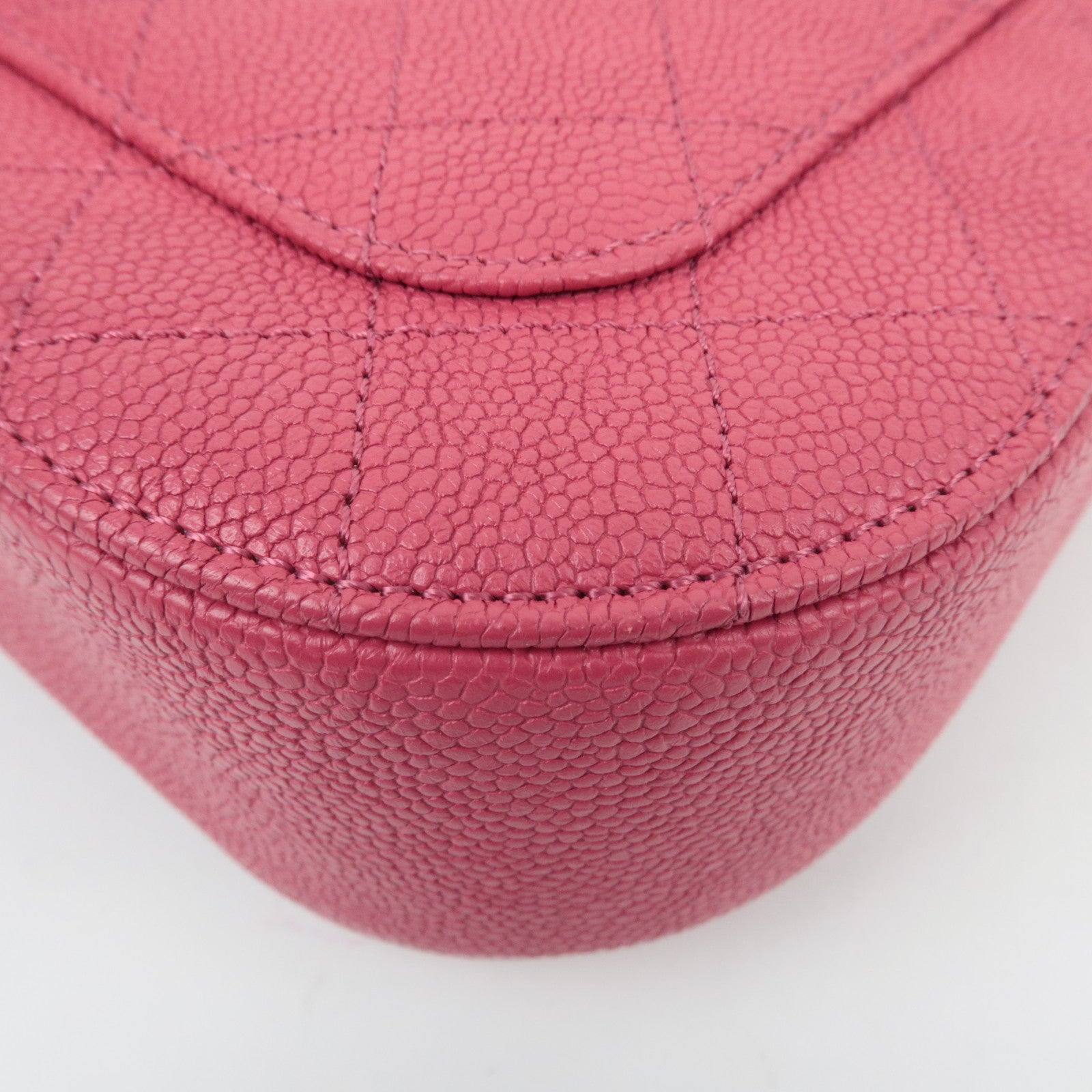 CHANEL Matelasse CC Coil Caviarskin 2Way Chain Shoulder Bag Pink A93659