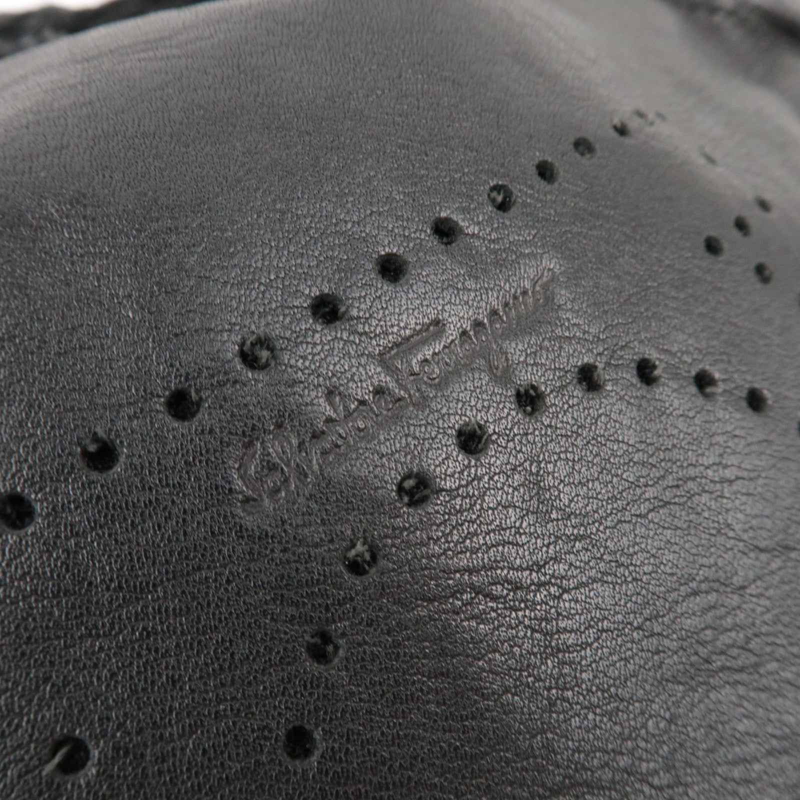 Ferragamo Gancini Perforated Leather Shoulder Bag Black