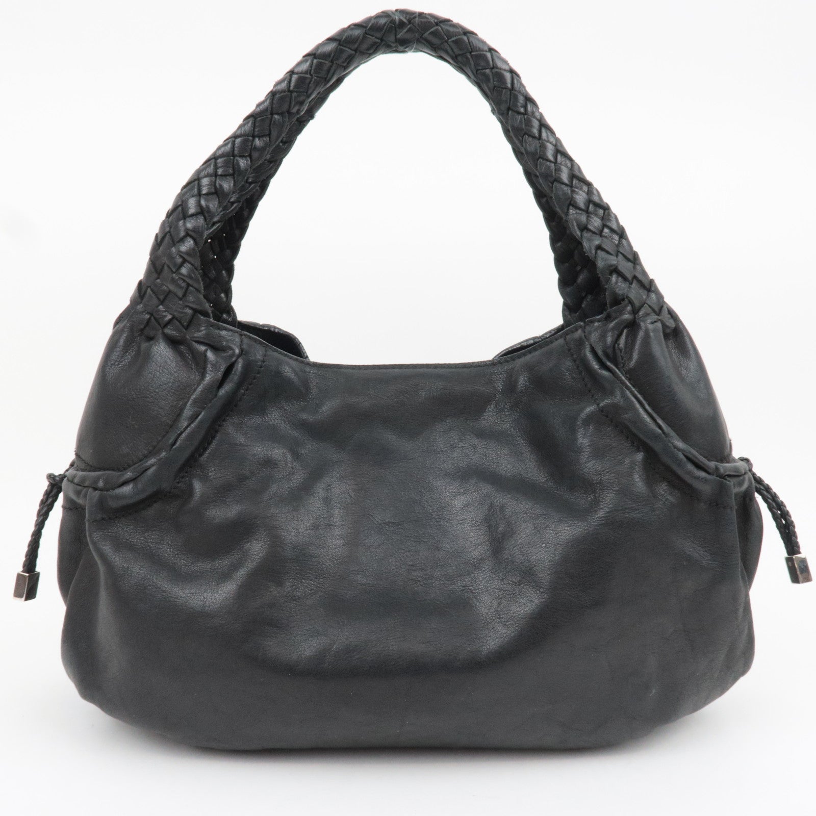 Ferragamo Gancini Perforated Leather Shoulder Bag Black