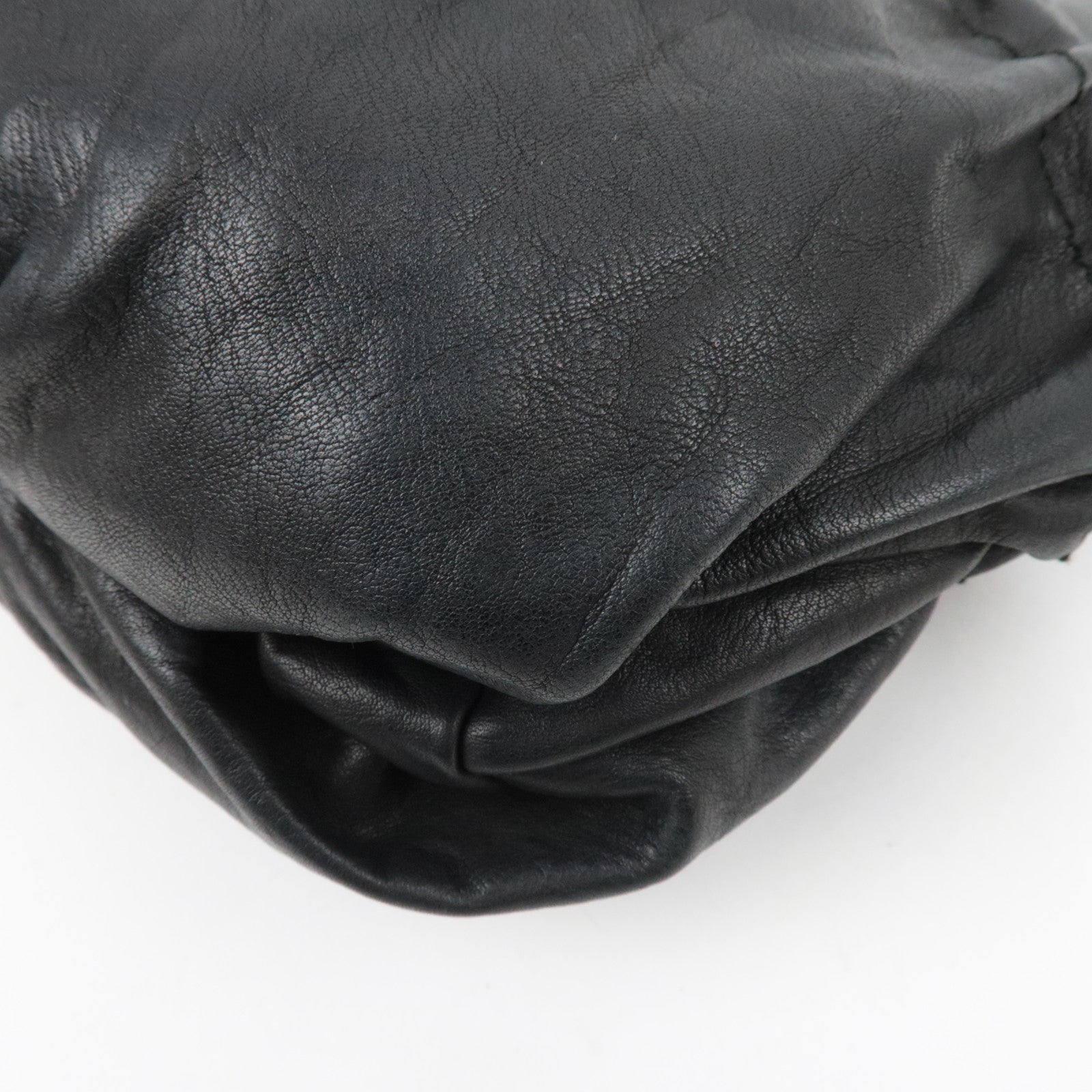 Ferragamo Gancini Perforated Leather Shoulder Bag Black