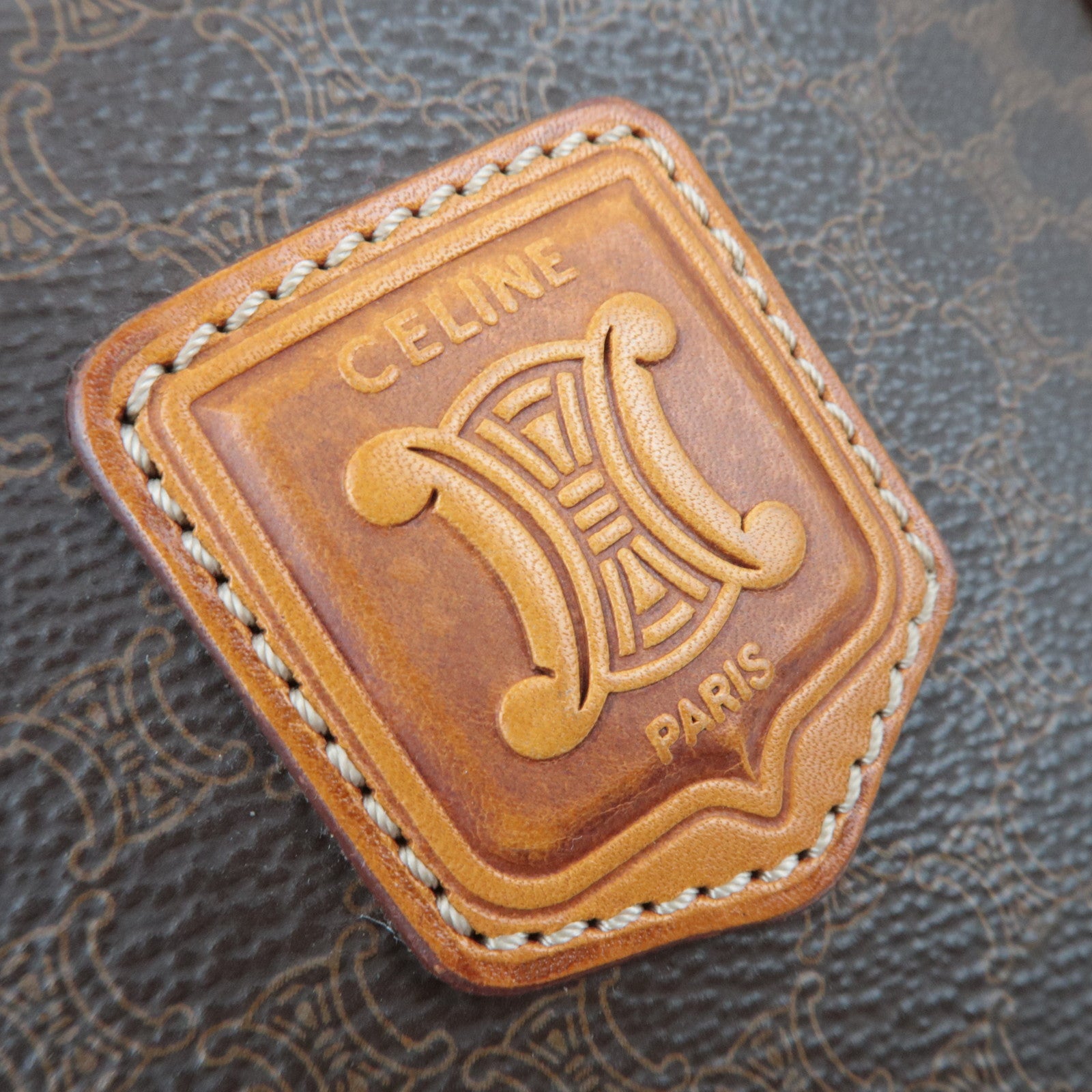 CELINE Macadam PVC Tote Bag Brown