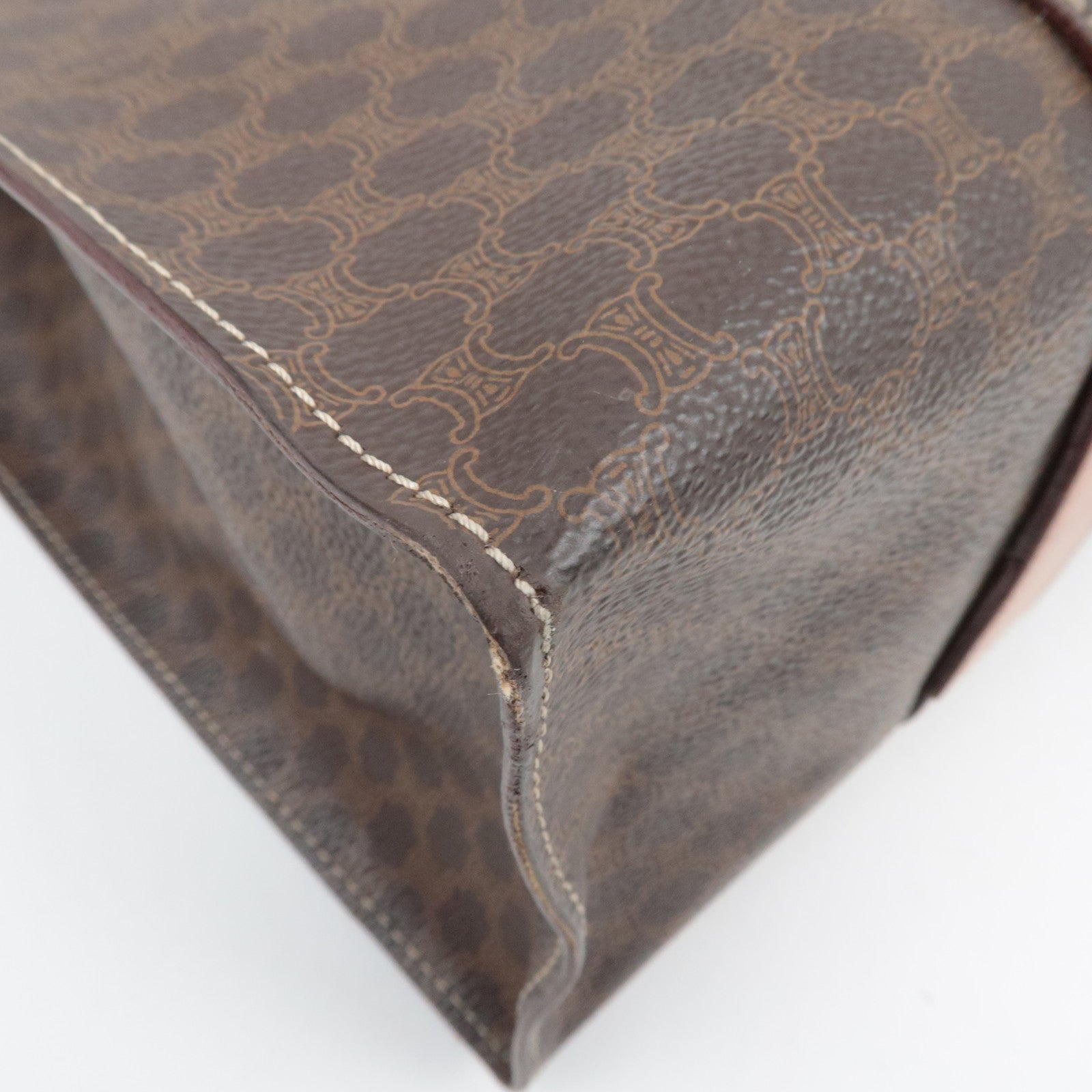 CELINE Macadam PVC Tote Bag Brown