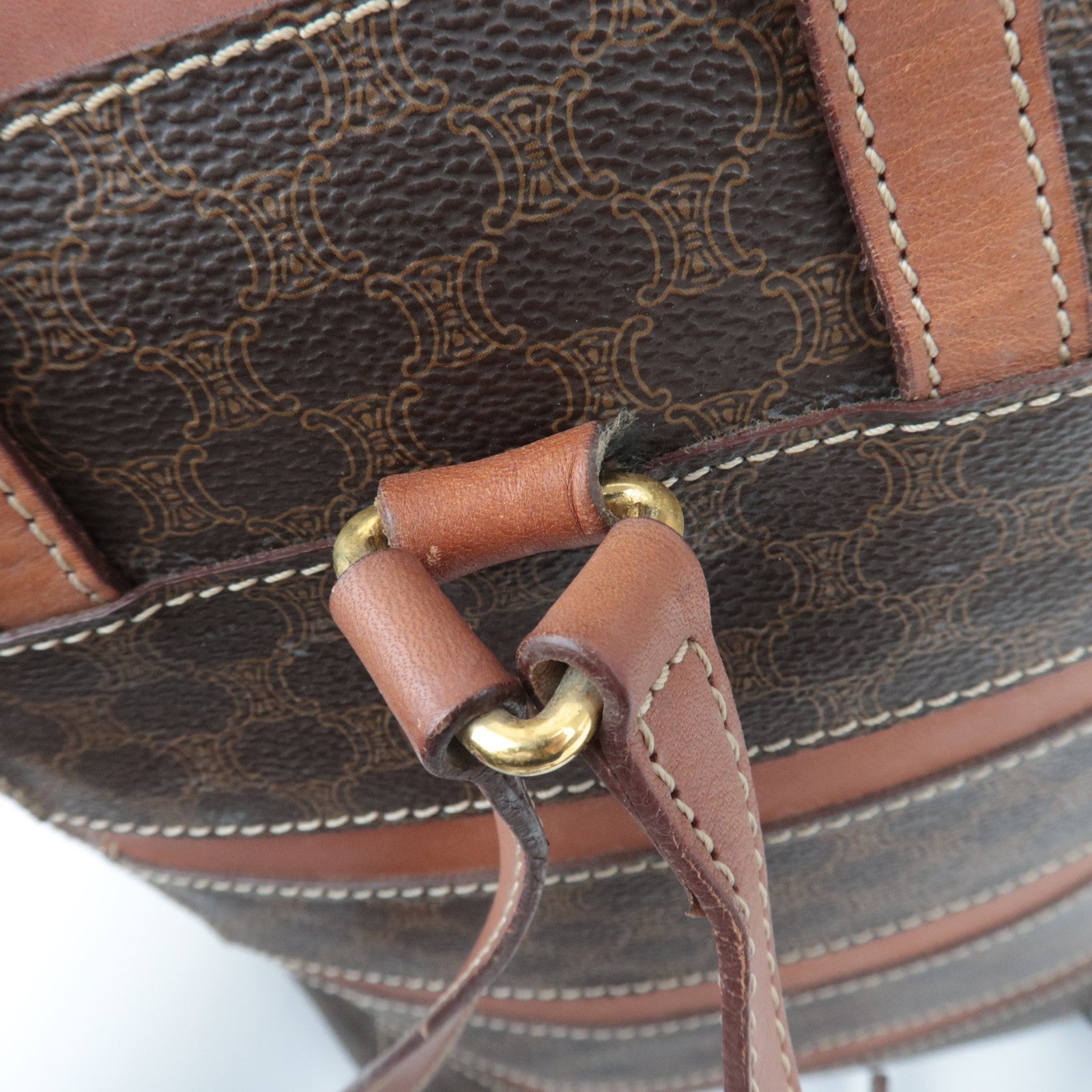 CELINE Macadam PVC Leather Backpack Brown