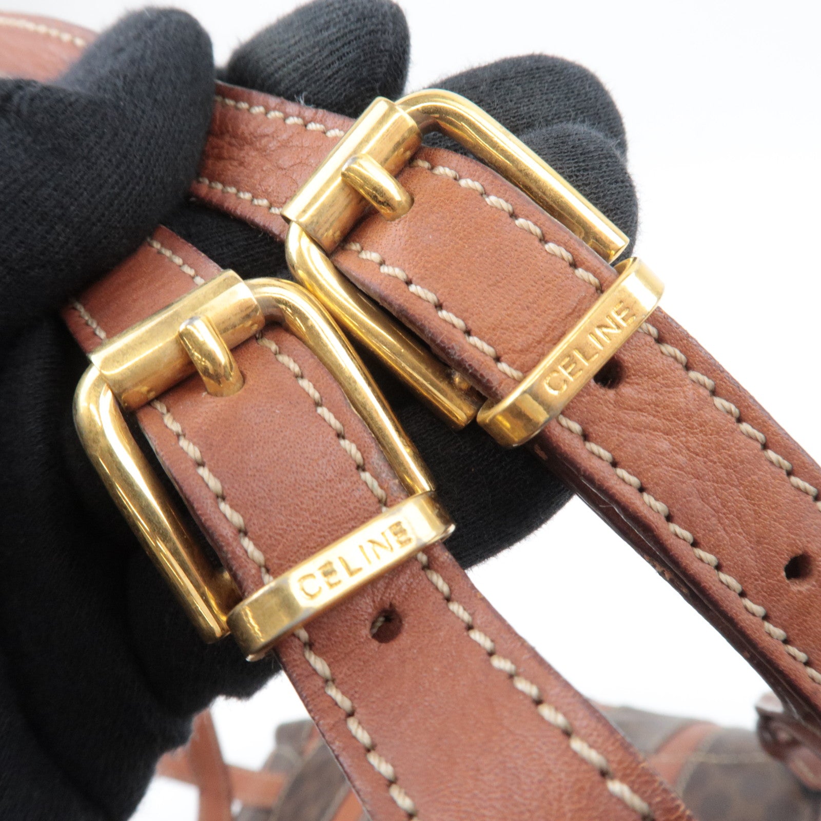 CELINE Macadam PVC Leather Backpack Brown