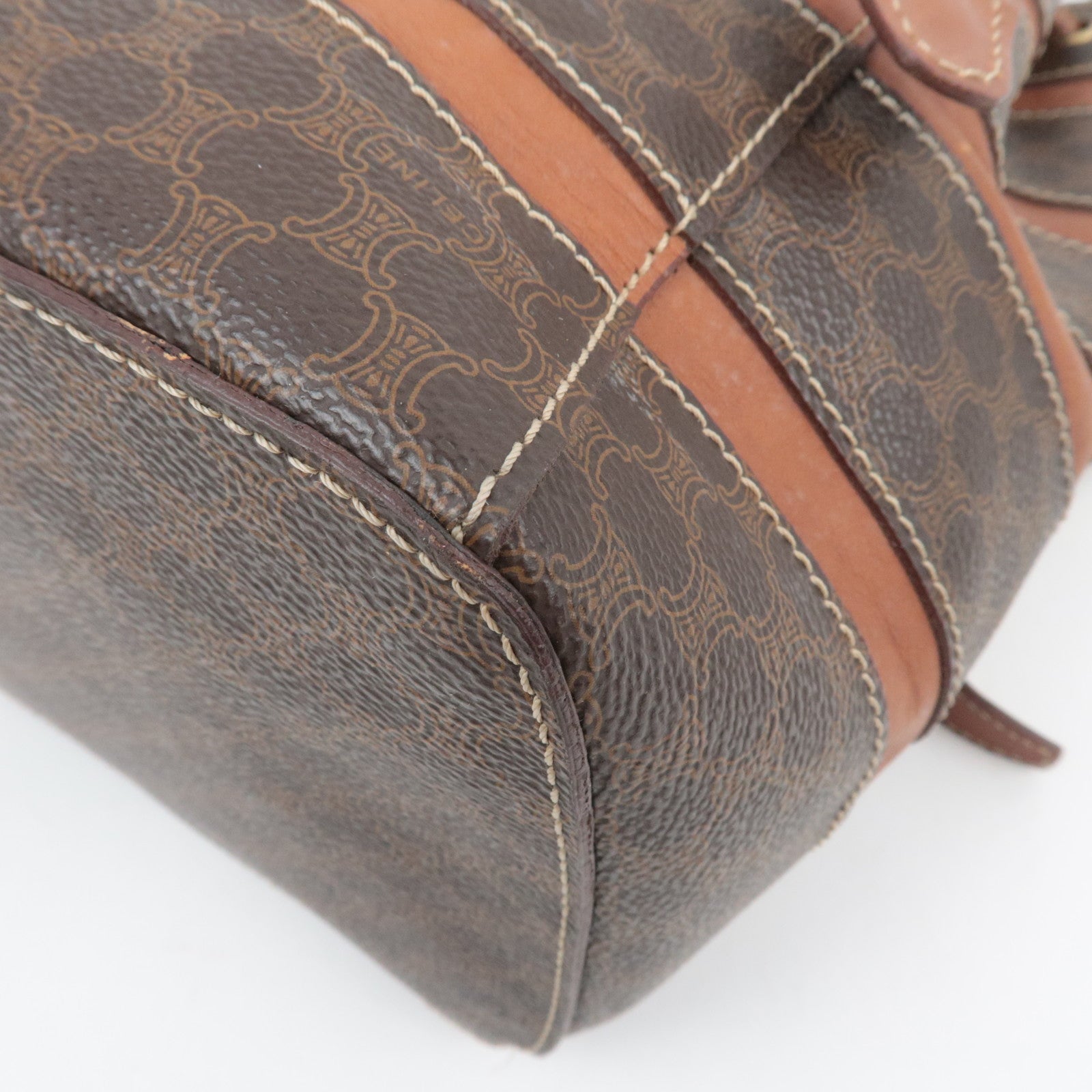 CELINE Macadam PVC Leather Backpack Brown