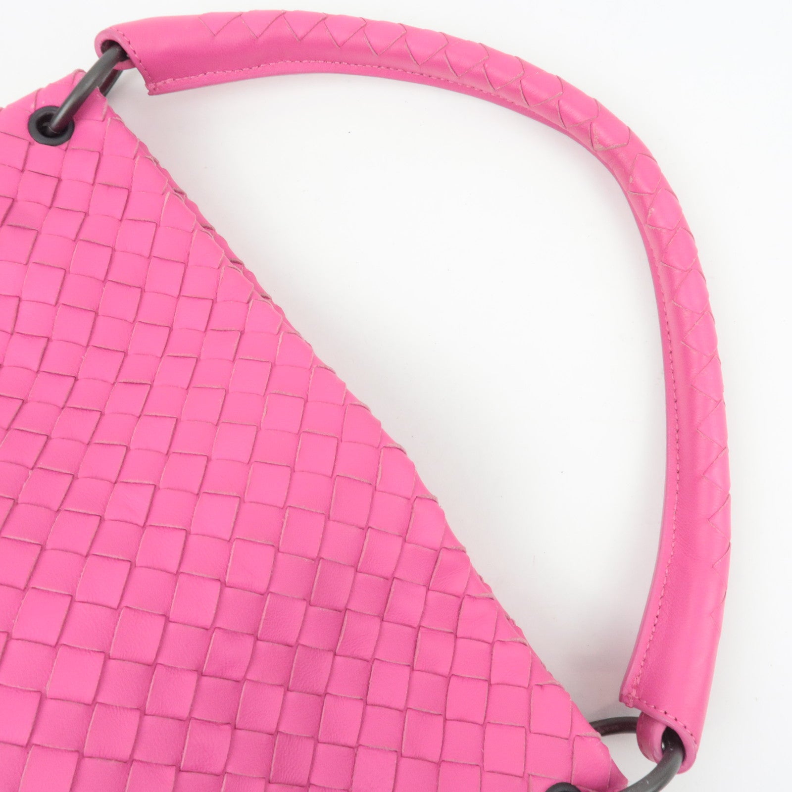 BOTTEGA VENETA Intrecciato Shoulder Bag Leather Pink