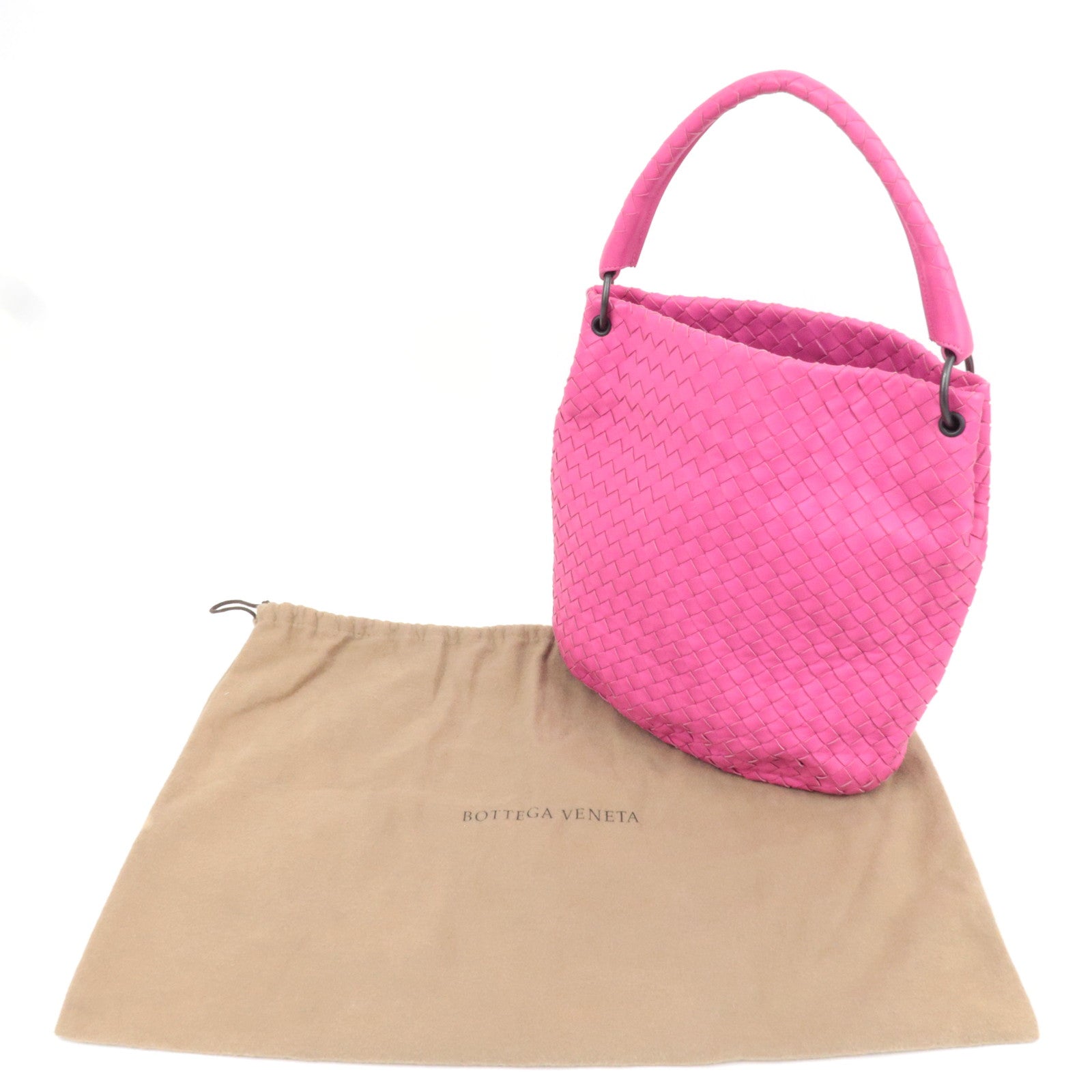 BOTTEGA VENETA Intrecciato Shoulder Bag Leather Pink