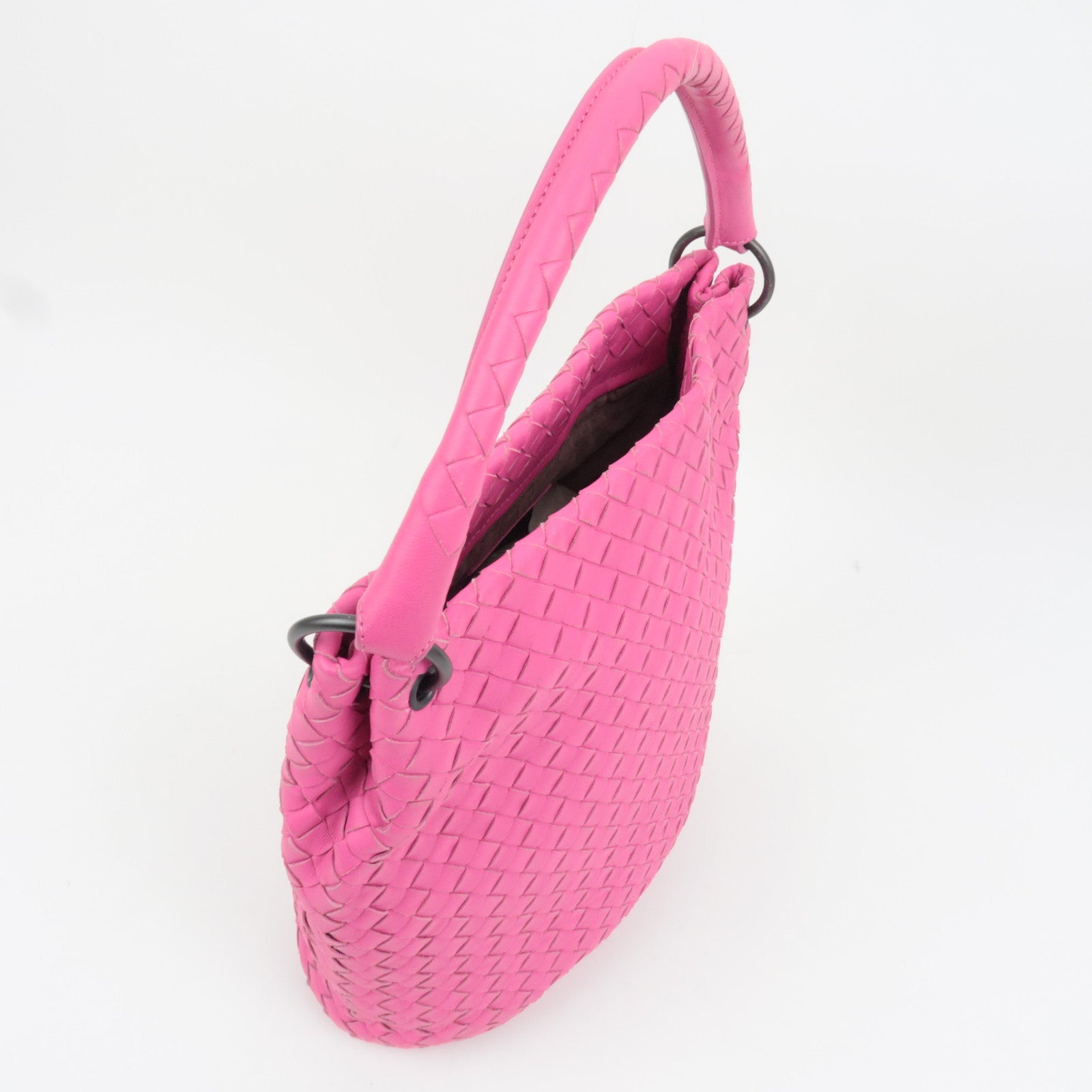 BOTTEGA VENETA Intrecciato Shoulder Bag Leather Pink