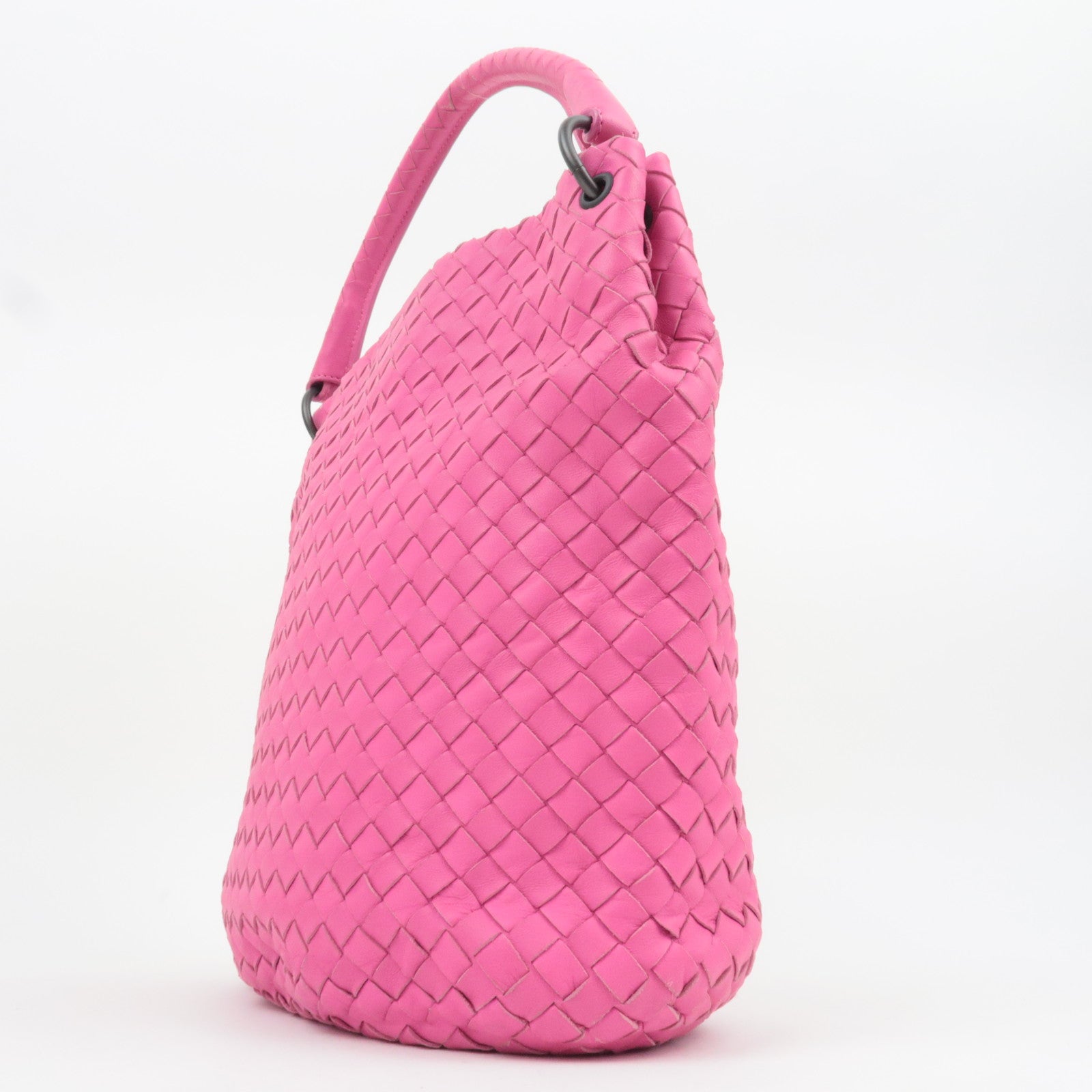 BOTTEGA VENETA Intrecciato Shoulder Bag Leather Pink