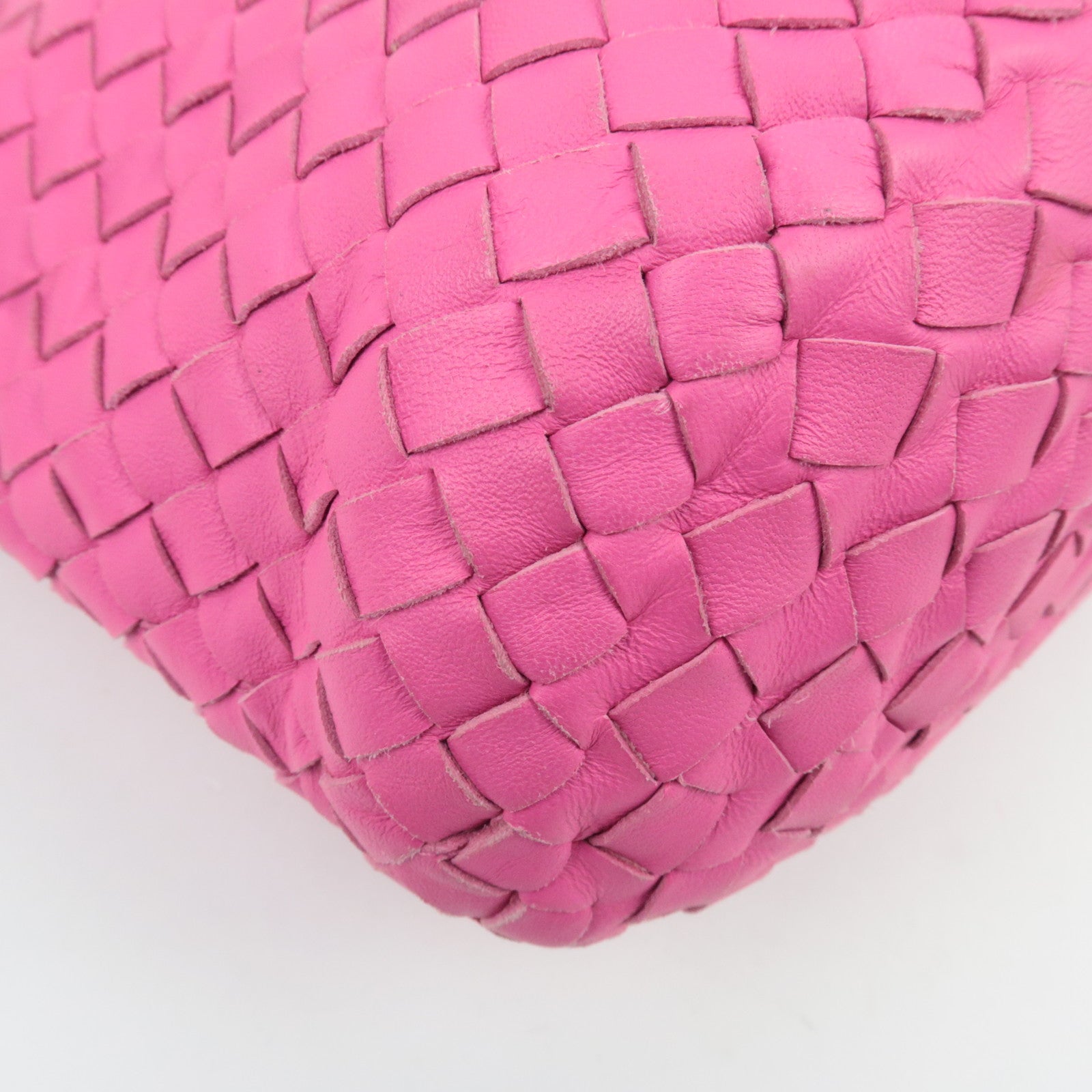 BOTTEGA VENETA Intrecciato Shoulder Bag Leather Pink