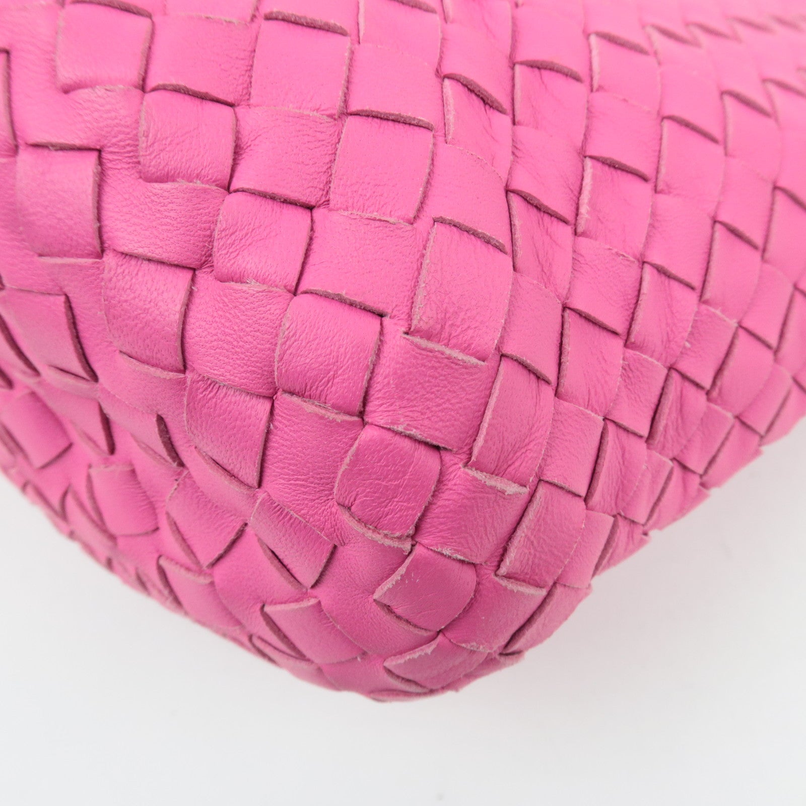BOTTEGA VENETA Intrecciato Shoulder Bag Leather Pink