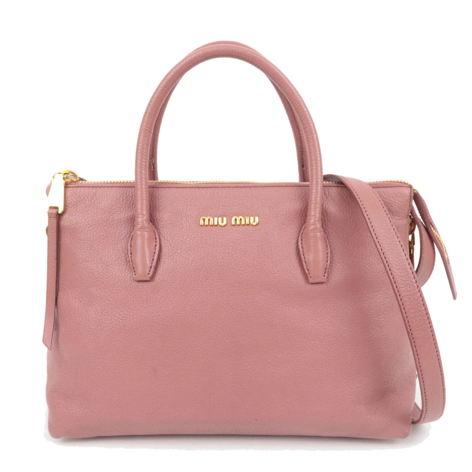 MIU MIU Madras Leather 2Way Handbag Pink87284