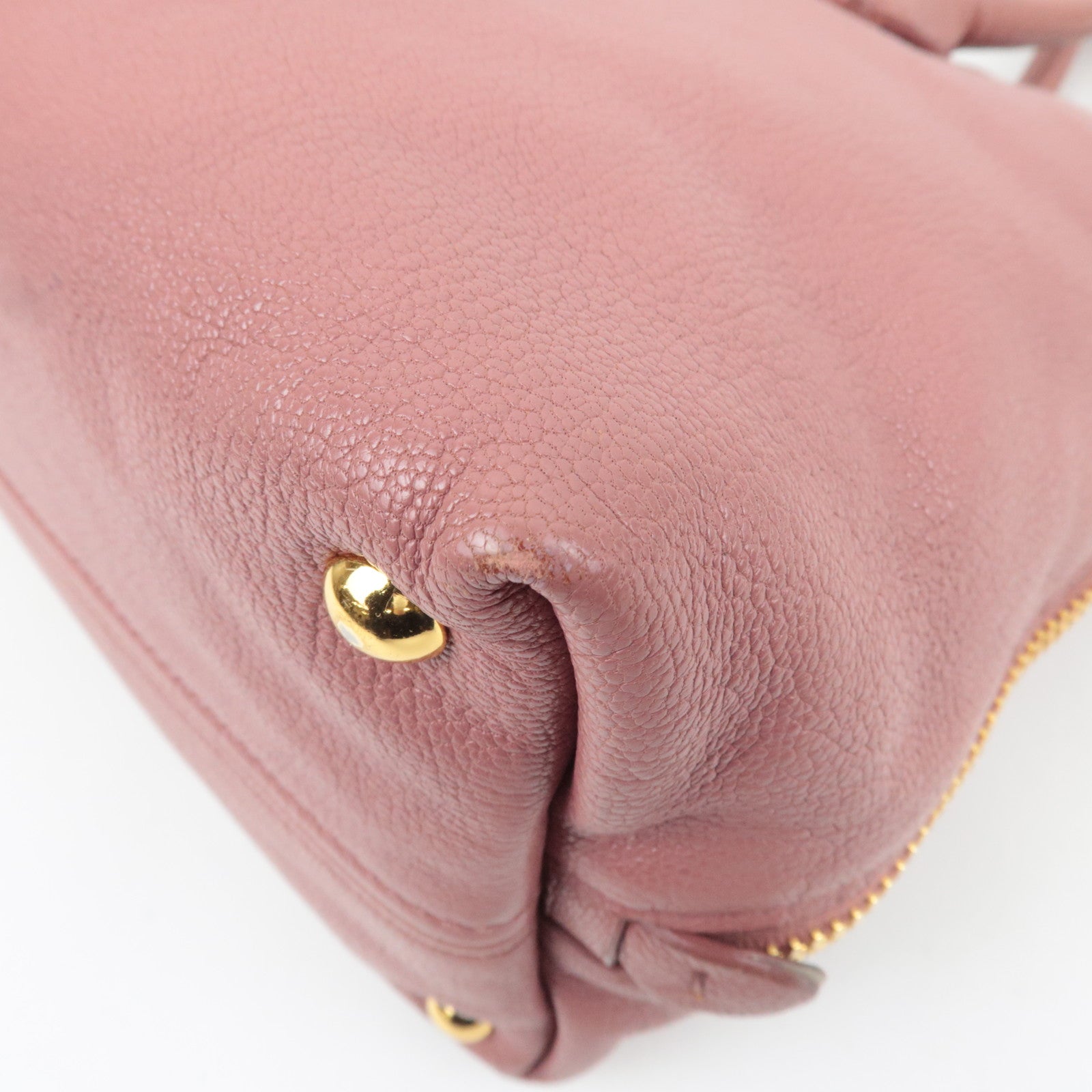 MIU MIU Madras Leather 2Way Handbag Pink