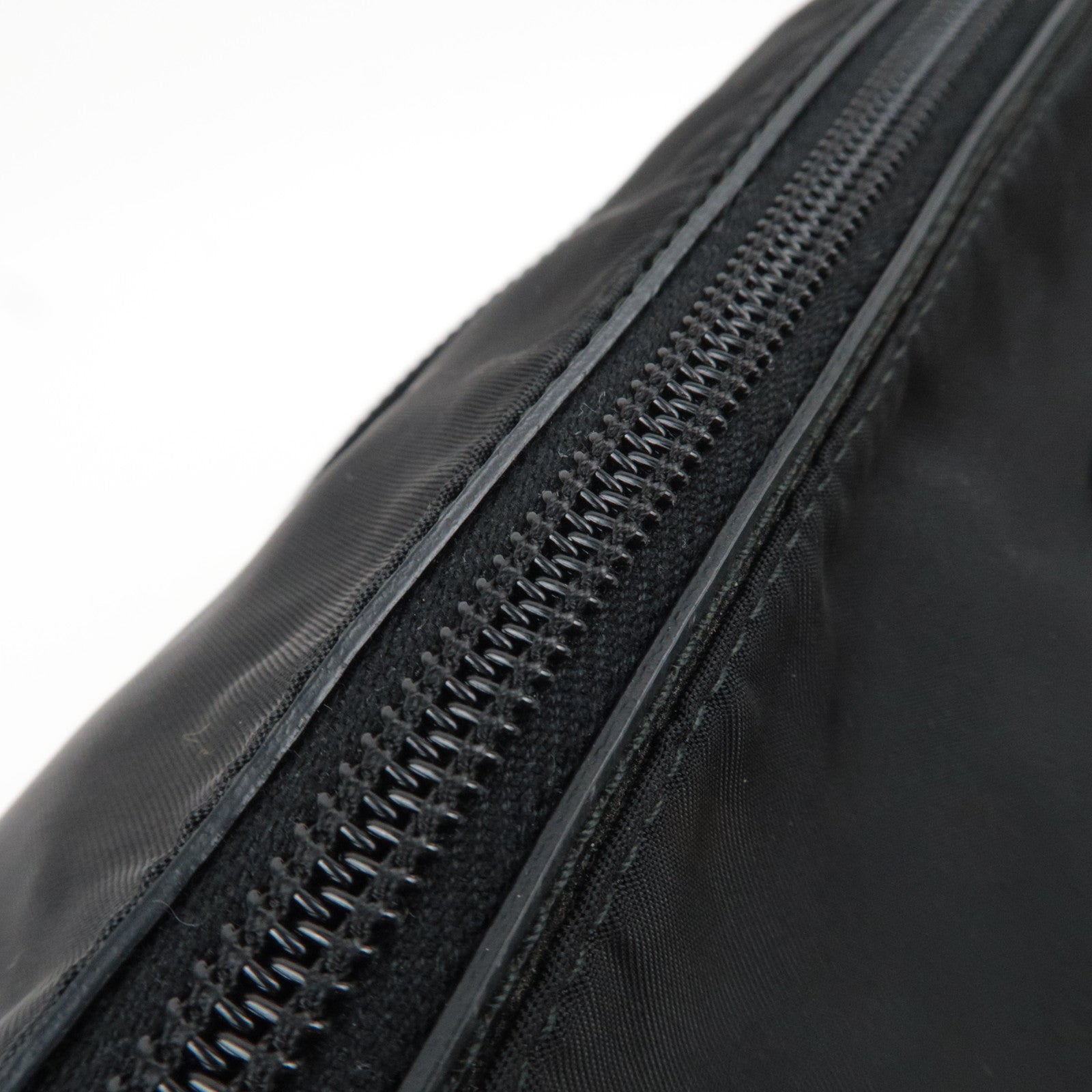 PRADA Nylon Leather Shoulder Bag Black BT0714
