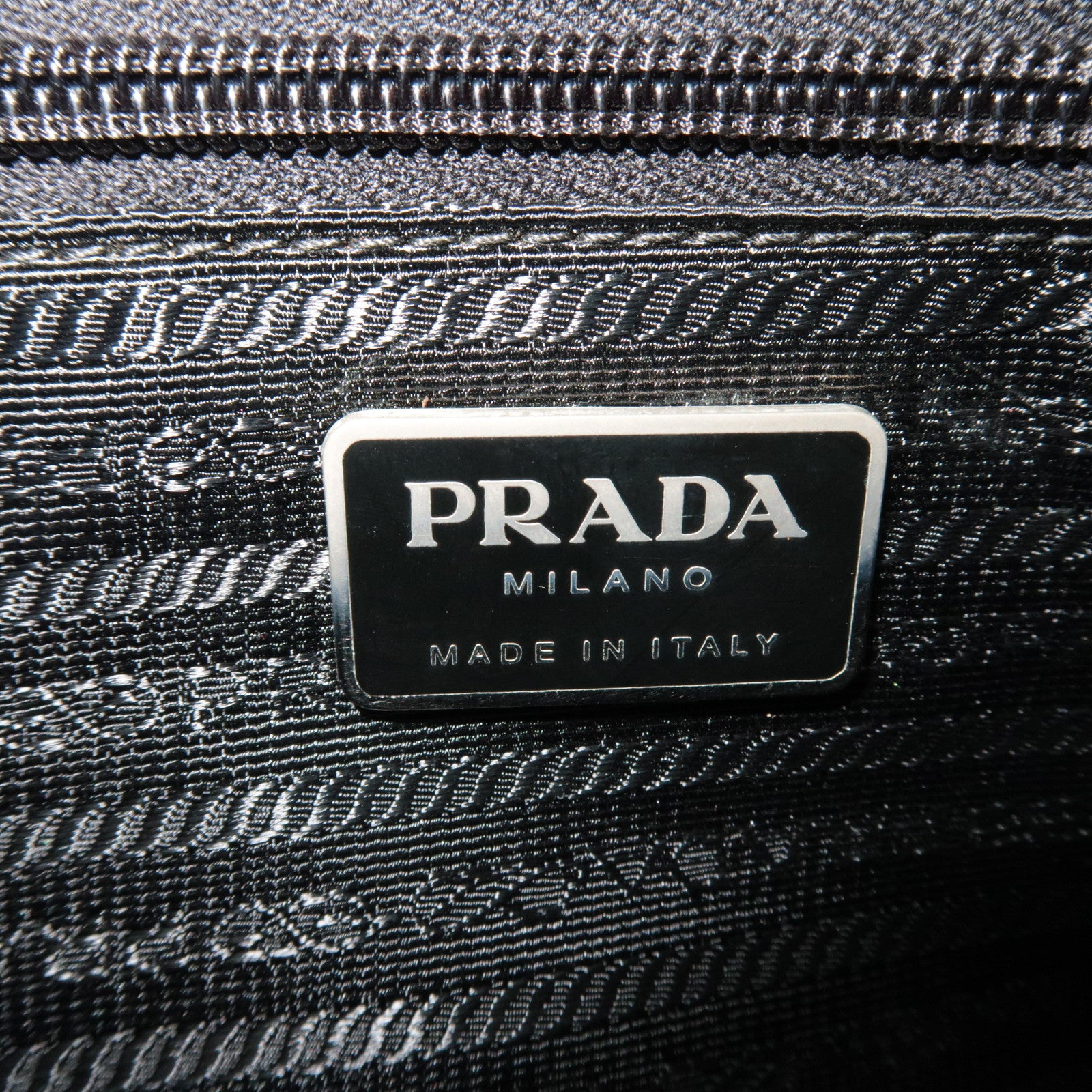 PRADA Nylon Leather Shoulder Bag Black BT0714