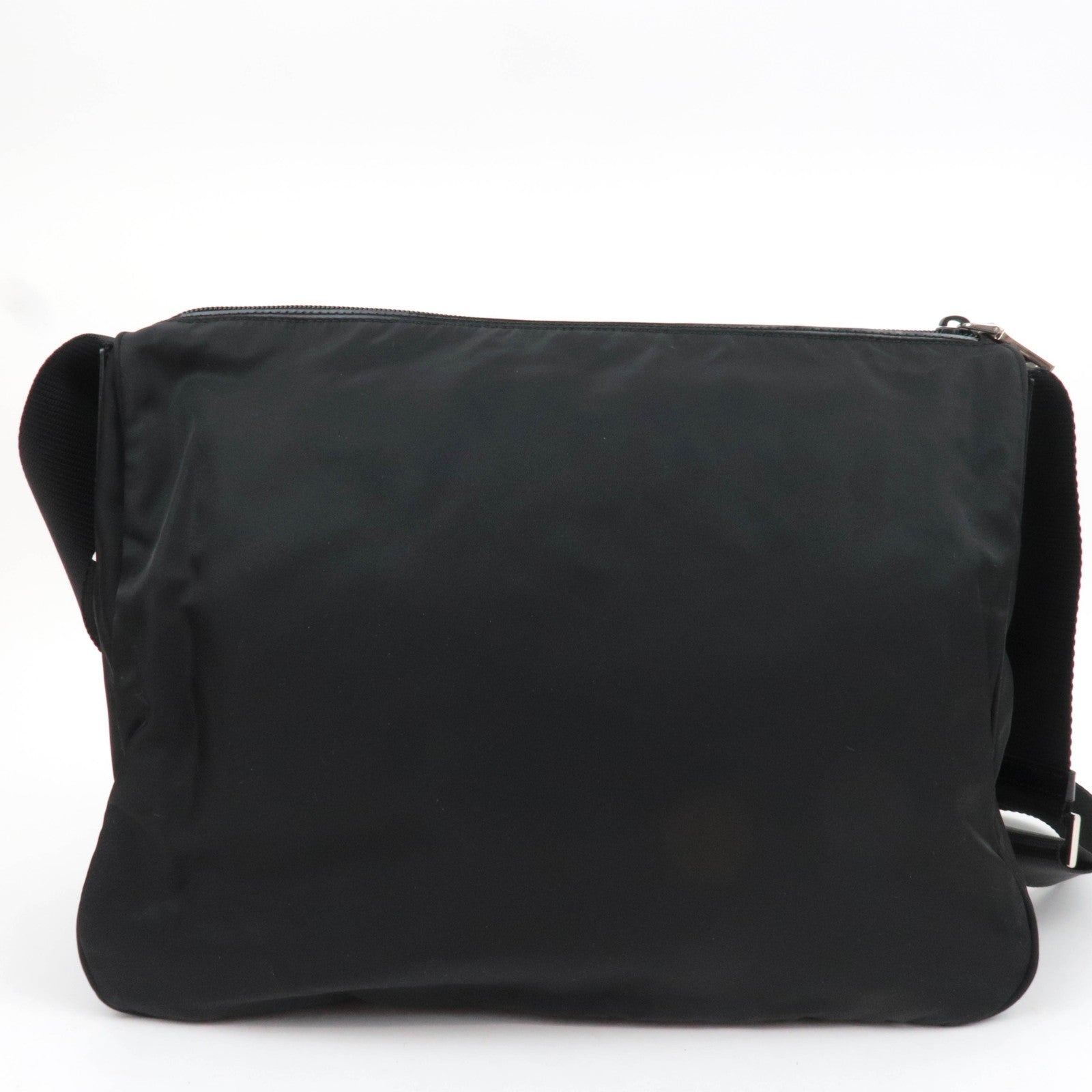 PRADA Nylon Leather Shoulder Bag Black BT0714