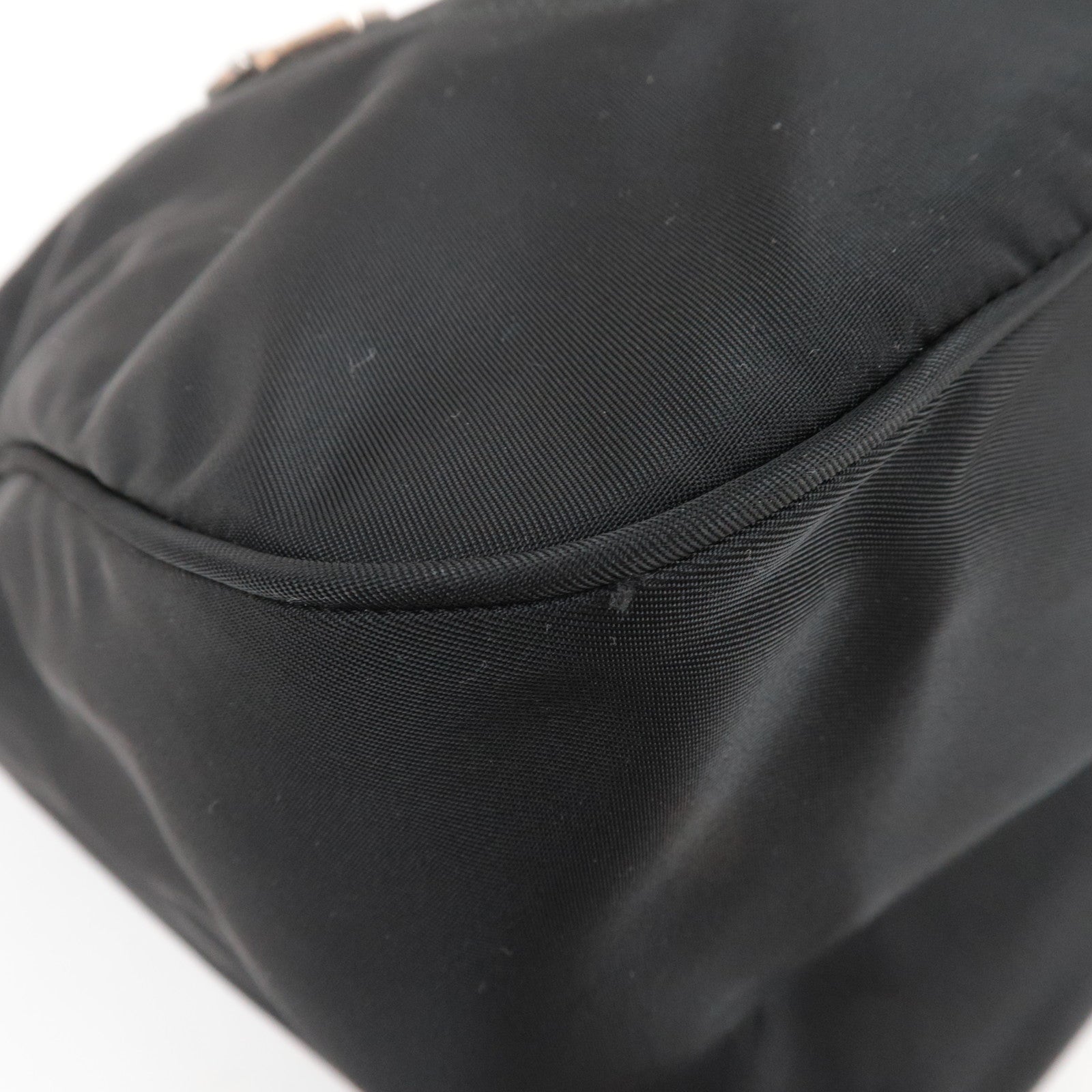 PRADA Nylon Leather Shoulder Bag Black BT0714