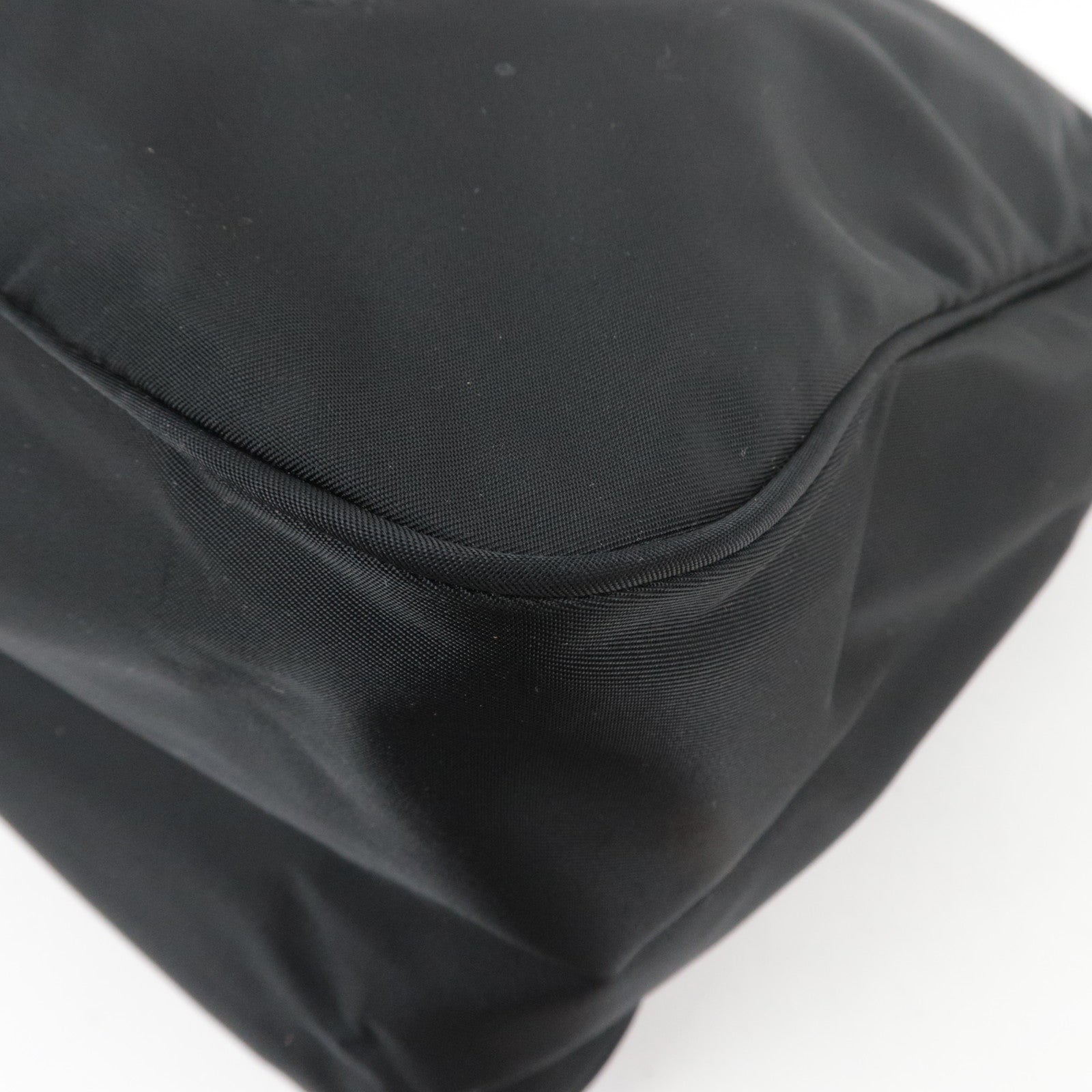 PRADA Nylon Leather Shoulder Bag Black BT0714