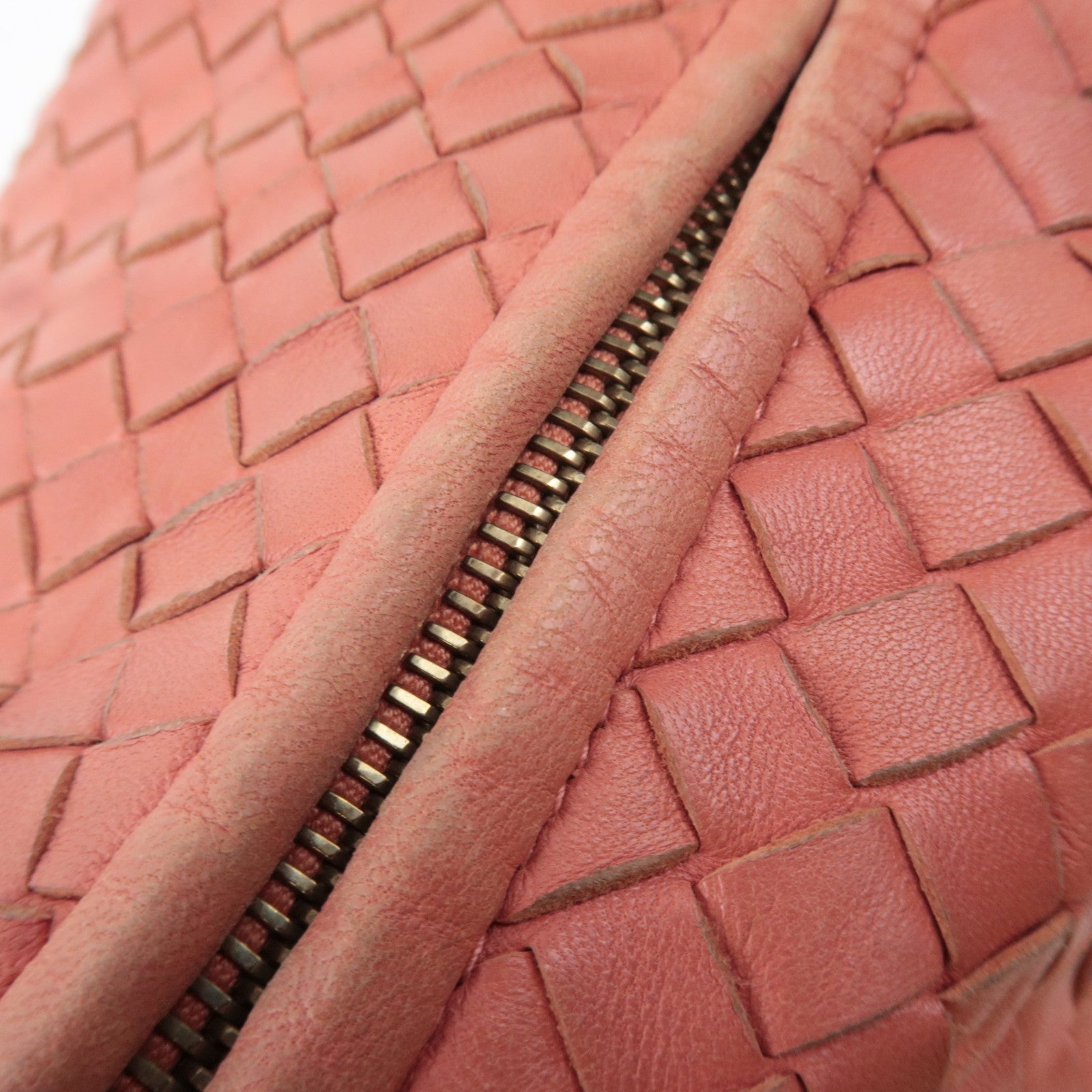 BOTTEGA VENETA Intrecciato Leather Hobo Shoulder Bag Pink 115653