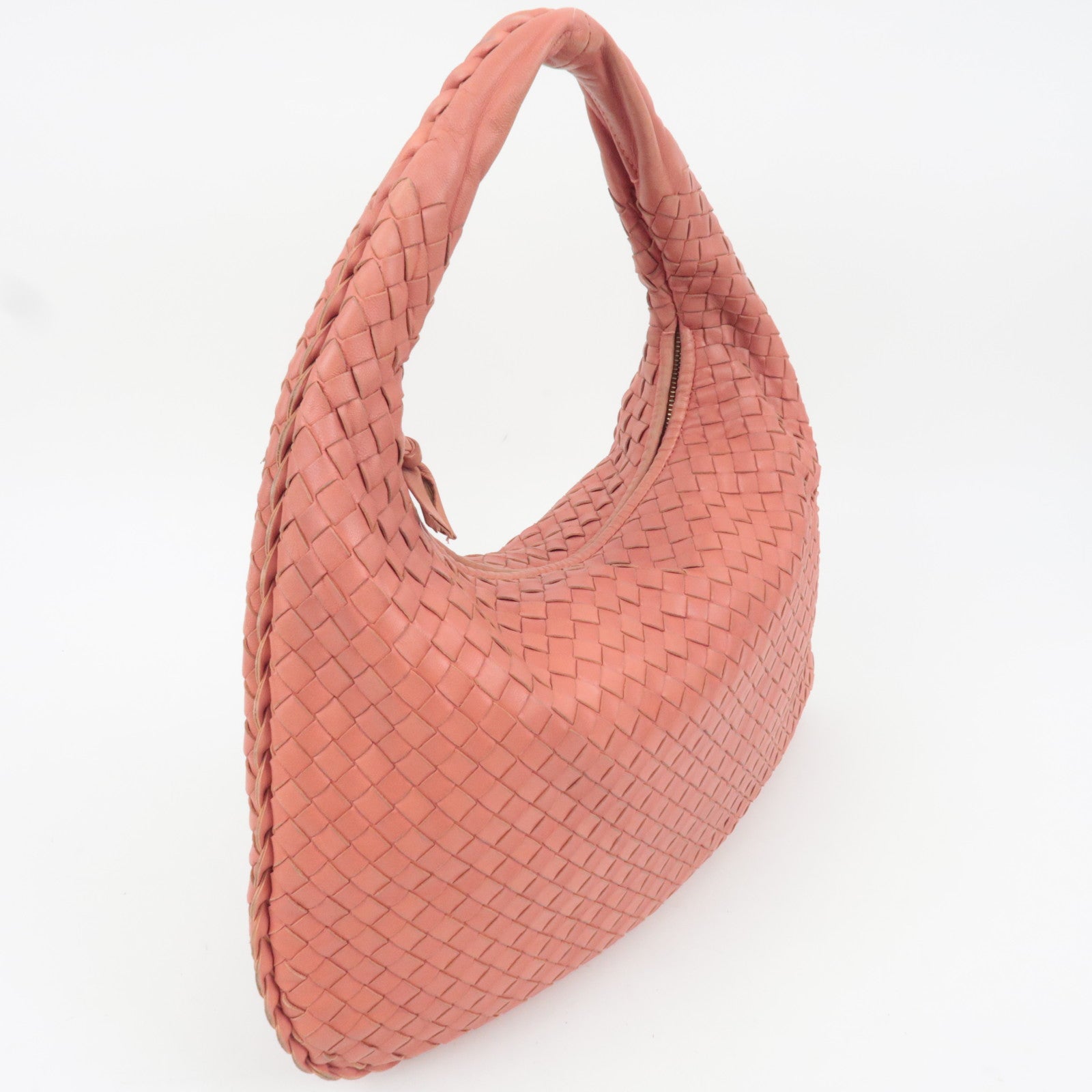 BOTTEGA VENETA Intrecciato Leather Hobo Shoulder Bag Pink 115653