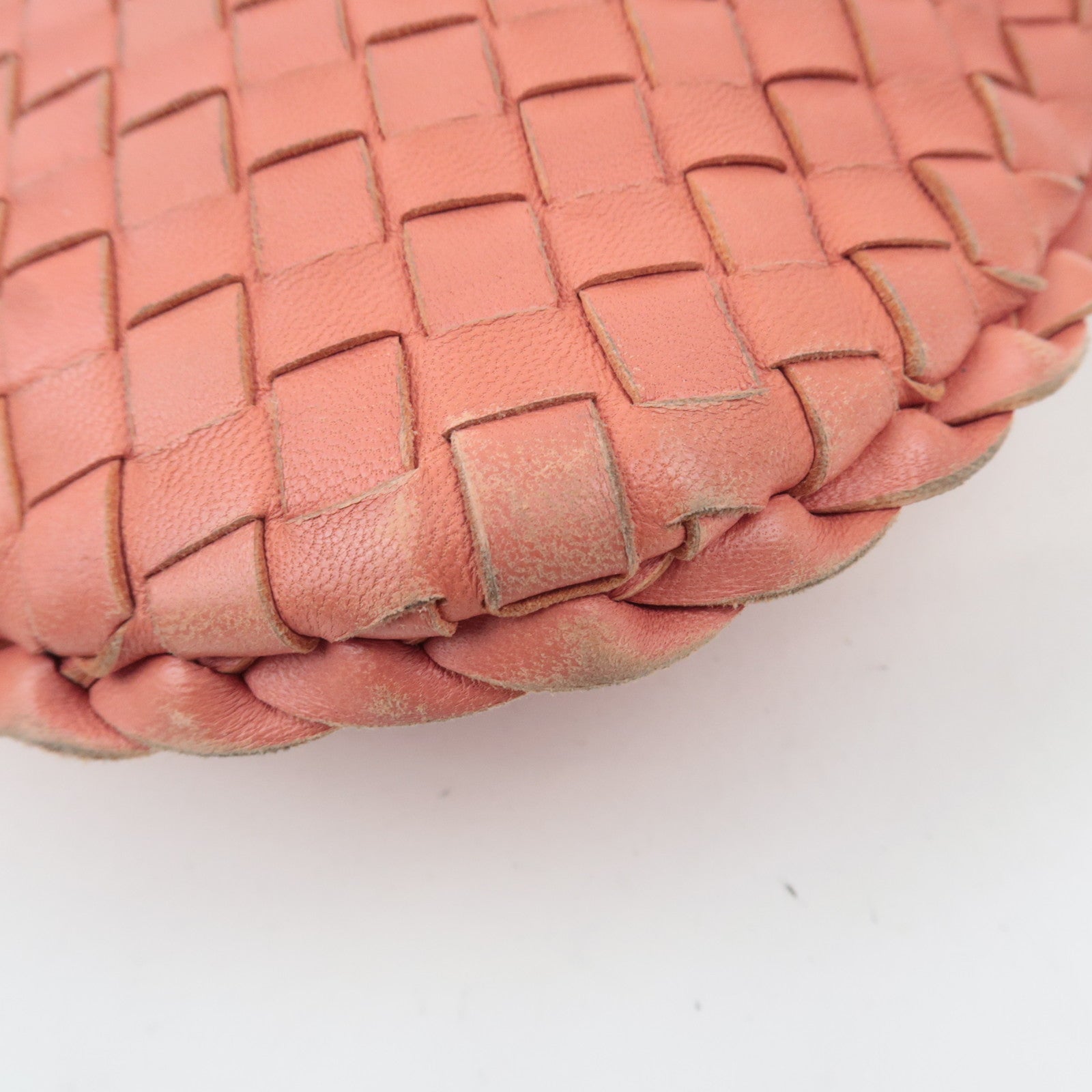 BOTTEGA VENETA Intrecciato Leather Hobo Shoulder Bag Pink 115653