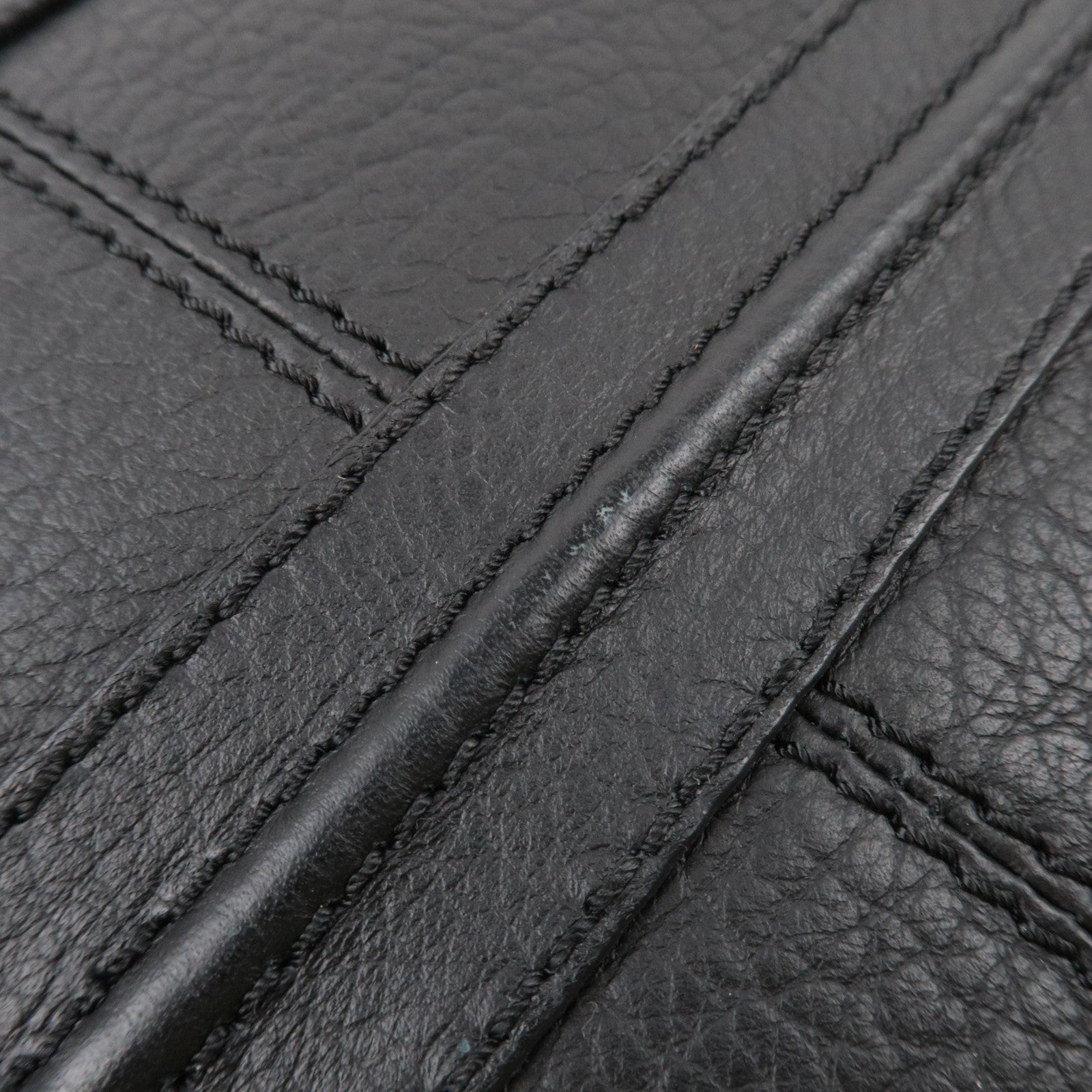 CELINE Triomphe Leather Shoulder Bag Black