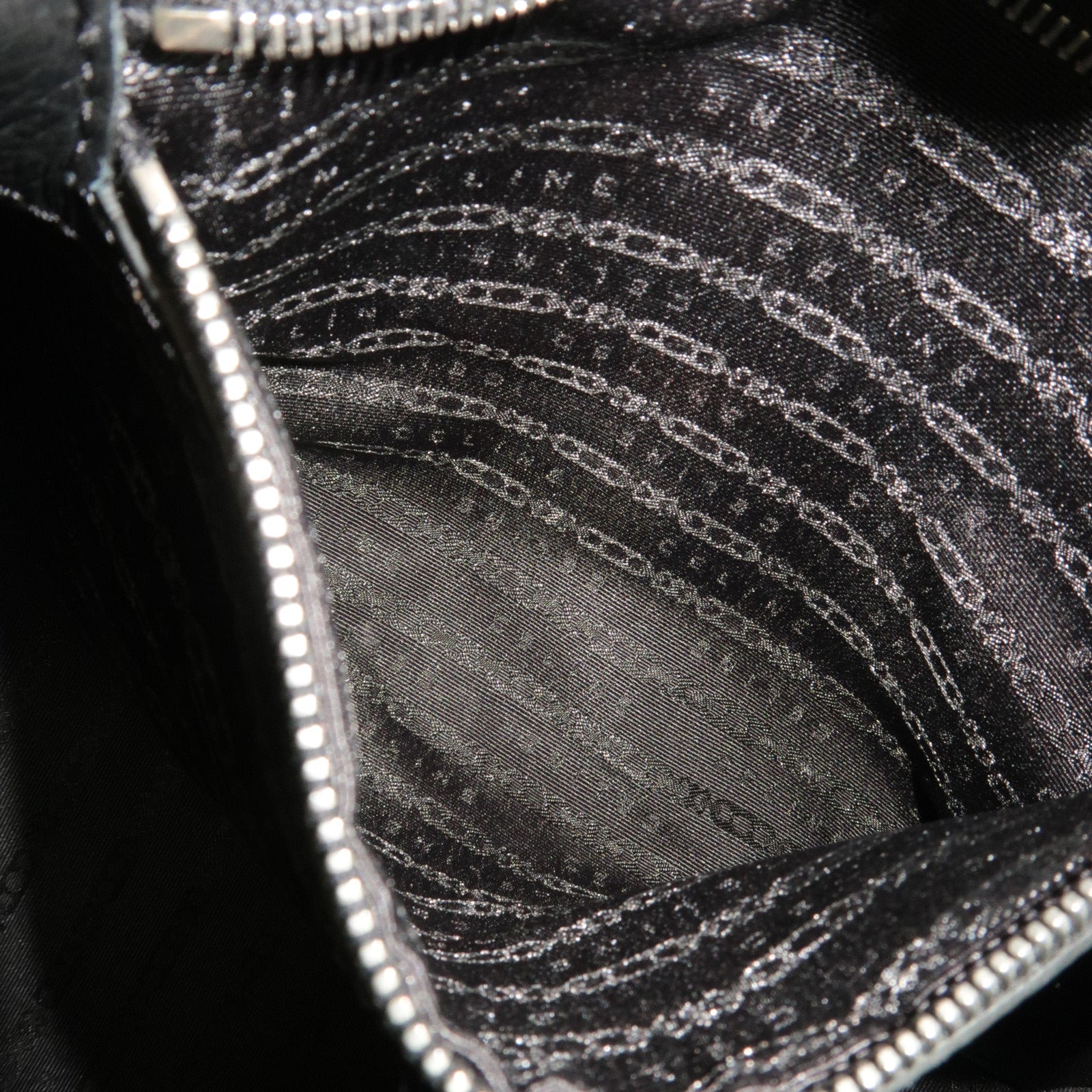 CELINE Triomphe Leather Shoulder Bag Black