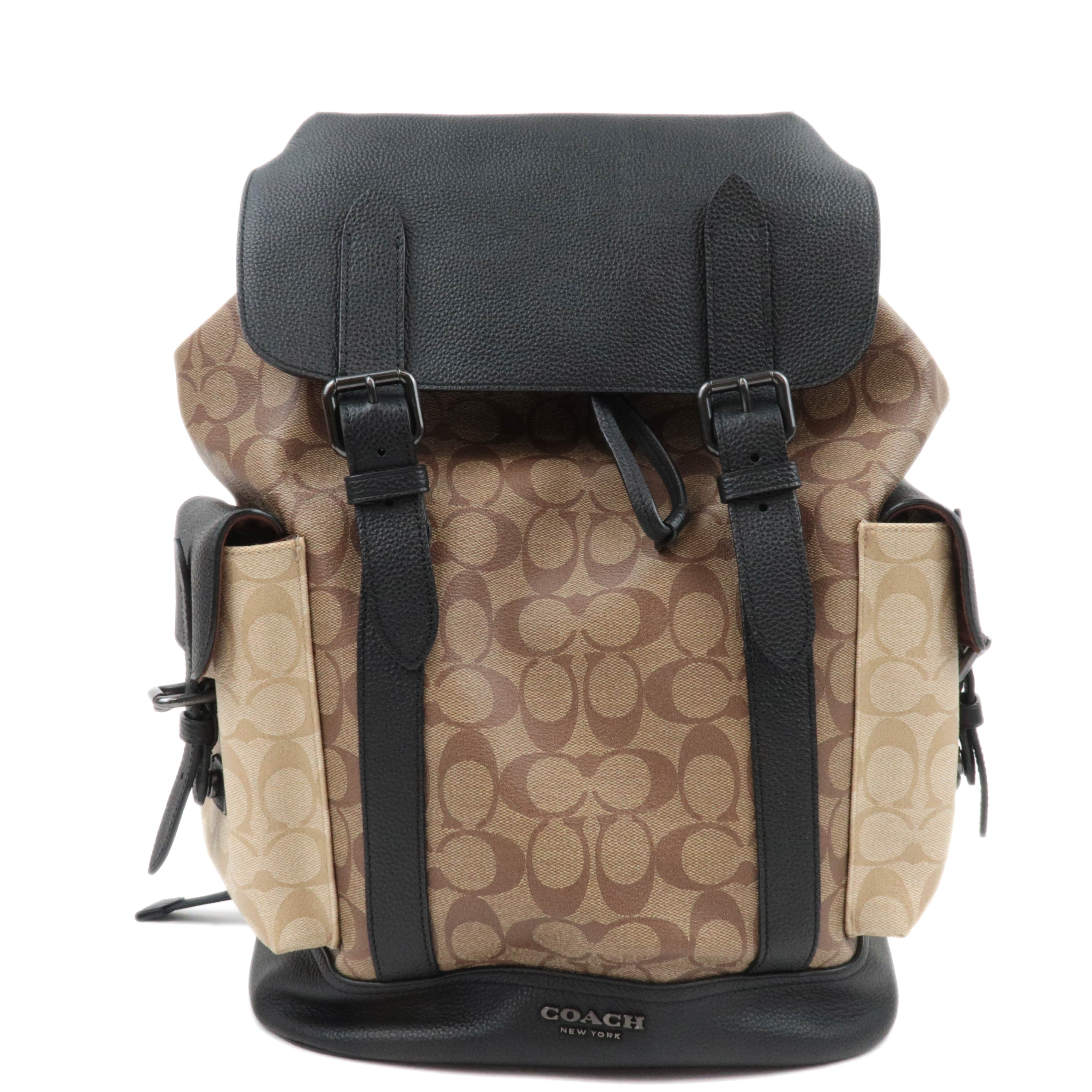 COACH Signature Hudson PVC Leather Backpack Beige C608187333