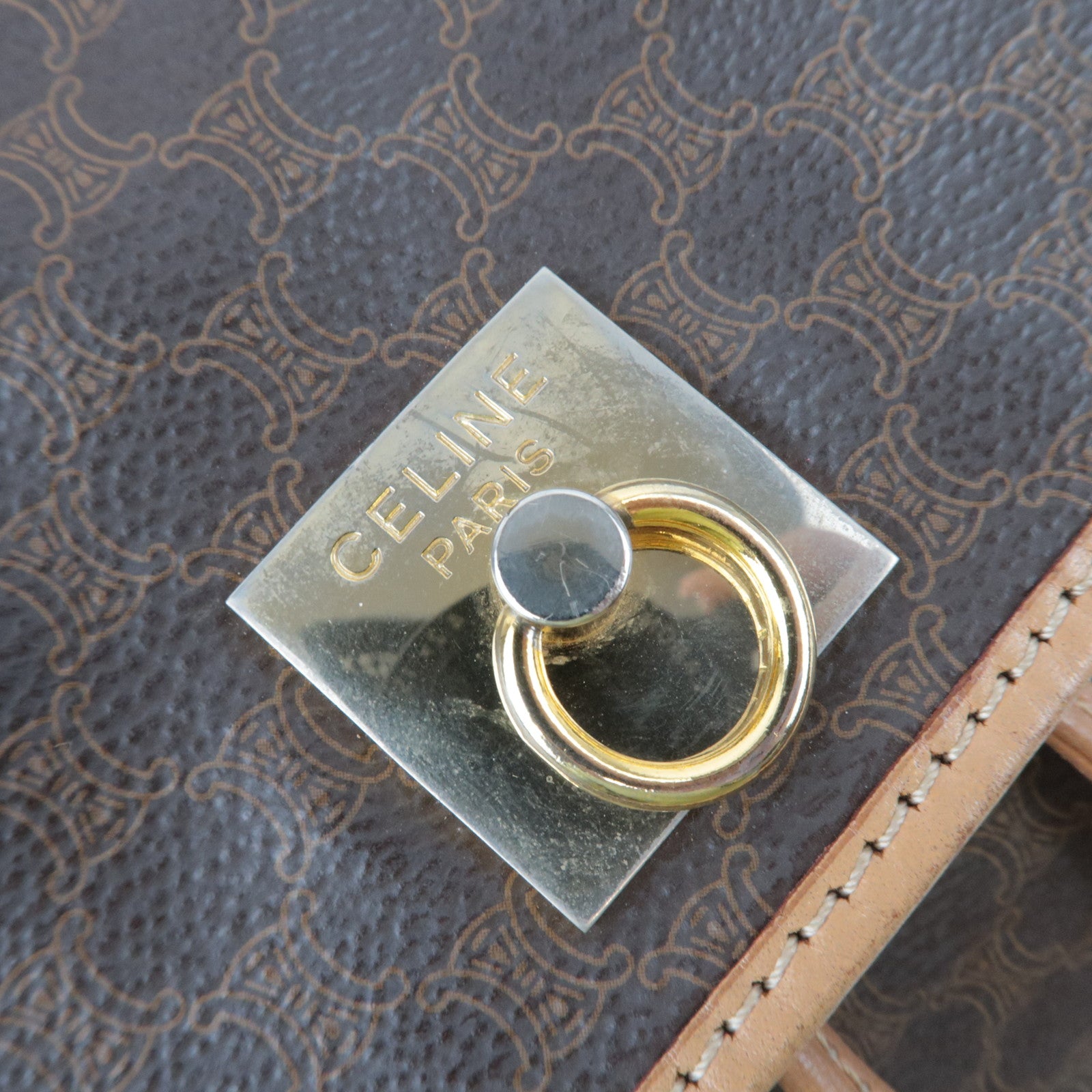 CELINE Macadam PVC Leather Backpack Brown