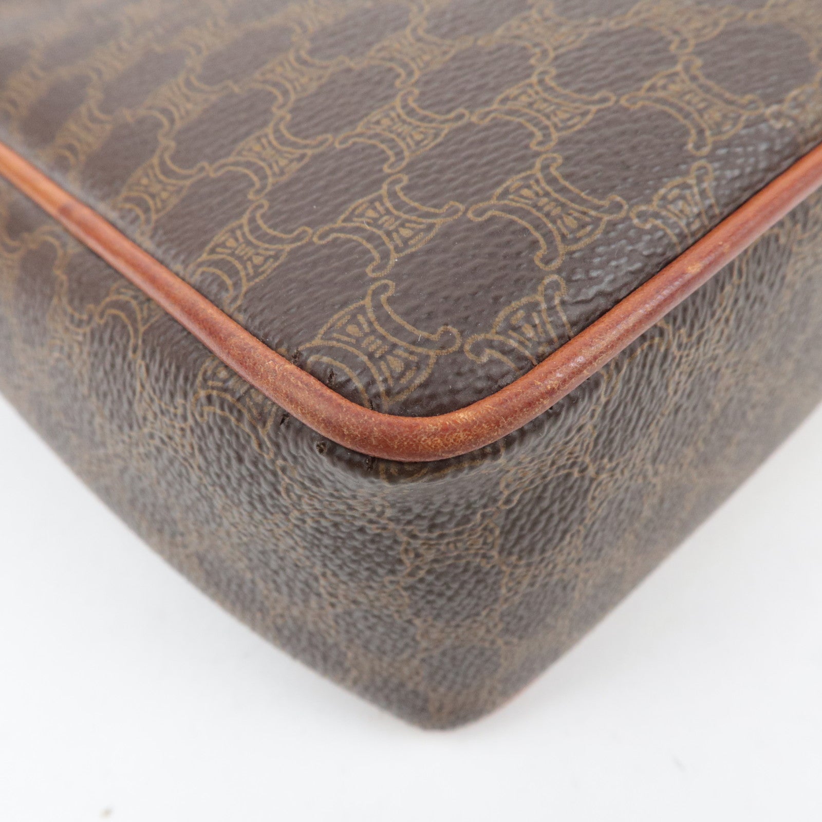 CELINE Macadam PVC Leather Shoulder Bag Brown