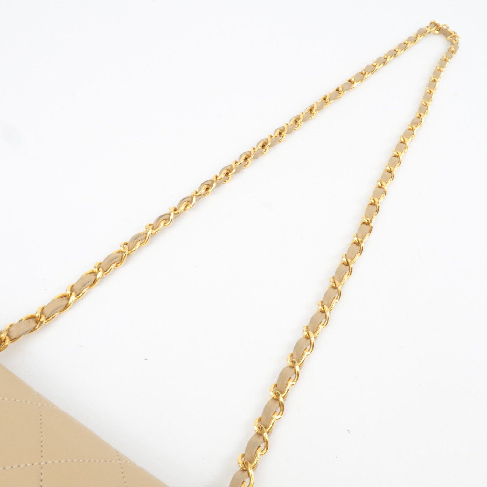 CHANEL Diana Matelasse Lambskin Chain Shoulder Bag Beige