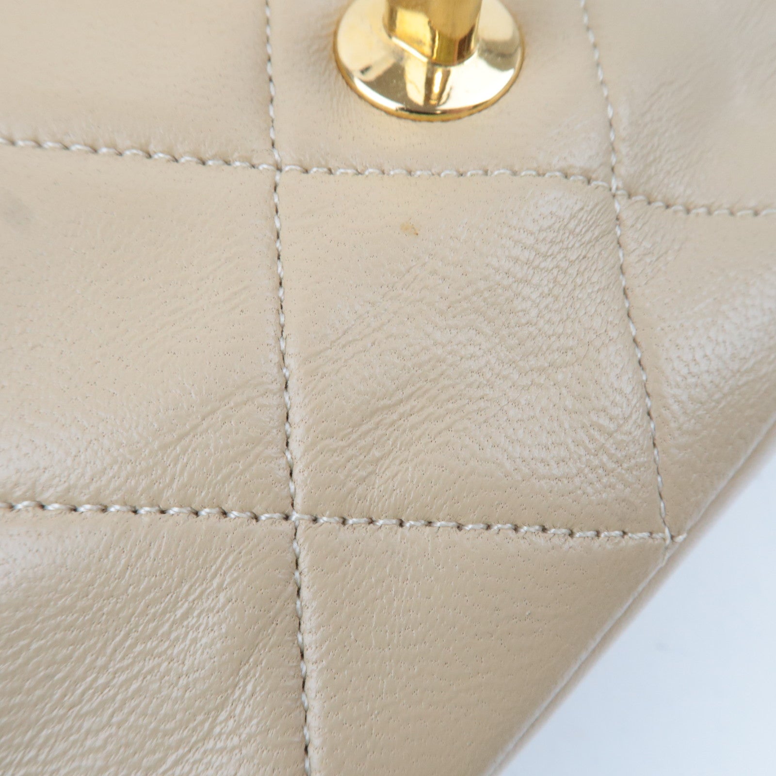 CHANEL Diana Matelasse Lambskin Chain Shoulder Bag Beige