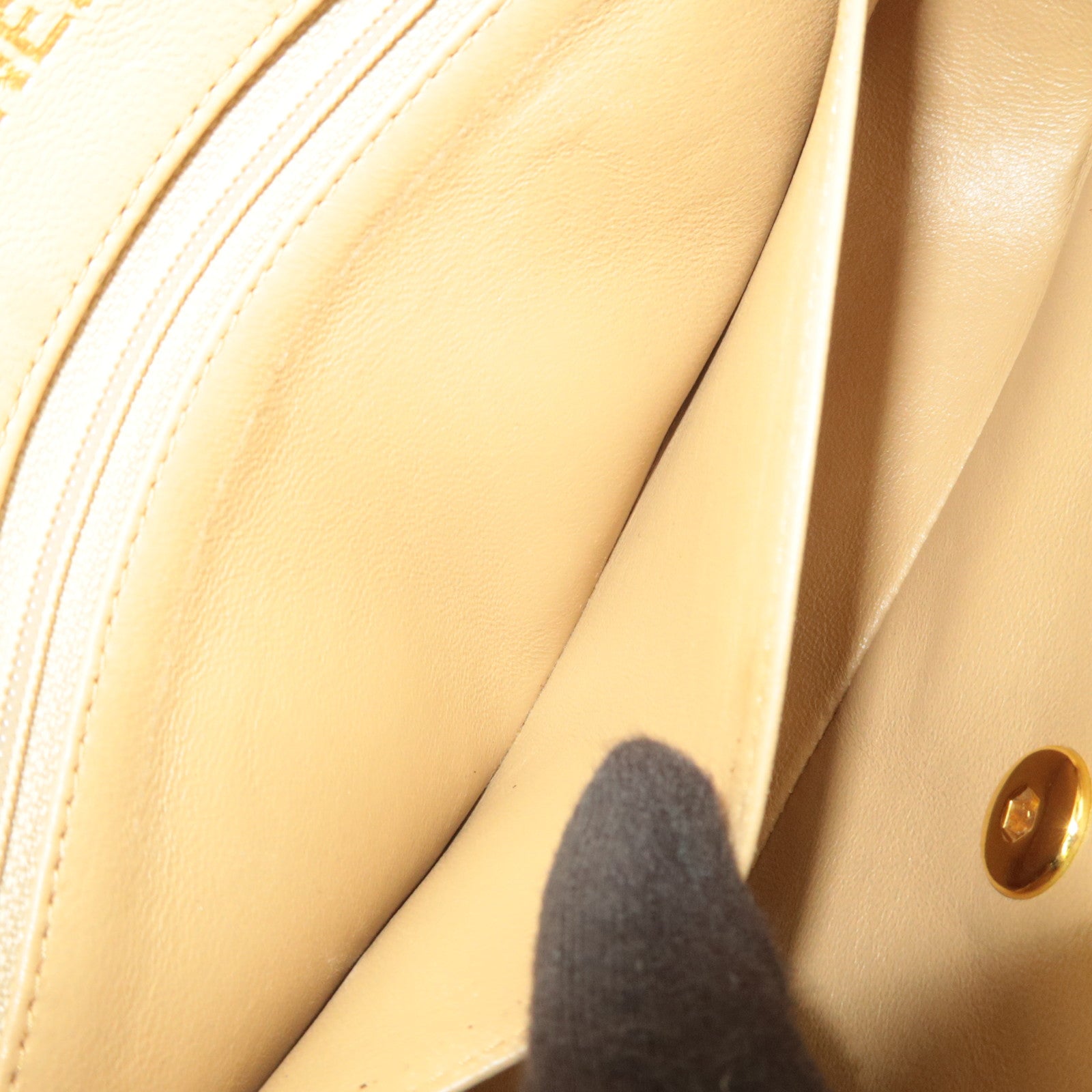 CHANEL Diana Matelasse Lambskin Chain Shoulder Bag Beige