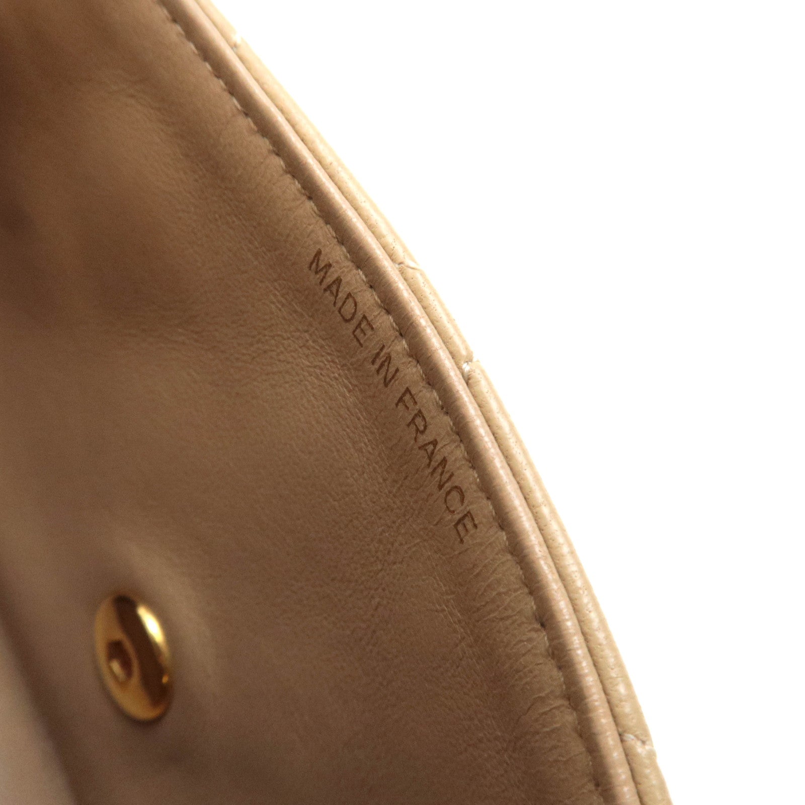 CHANEL Diana Matelasse Lambskin Chain Shoulder Bag Beige