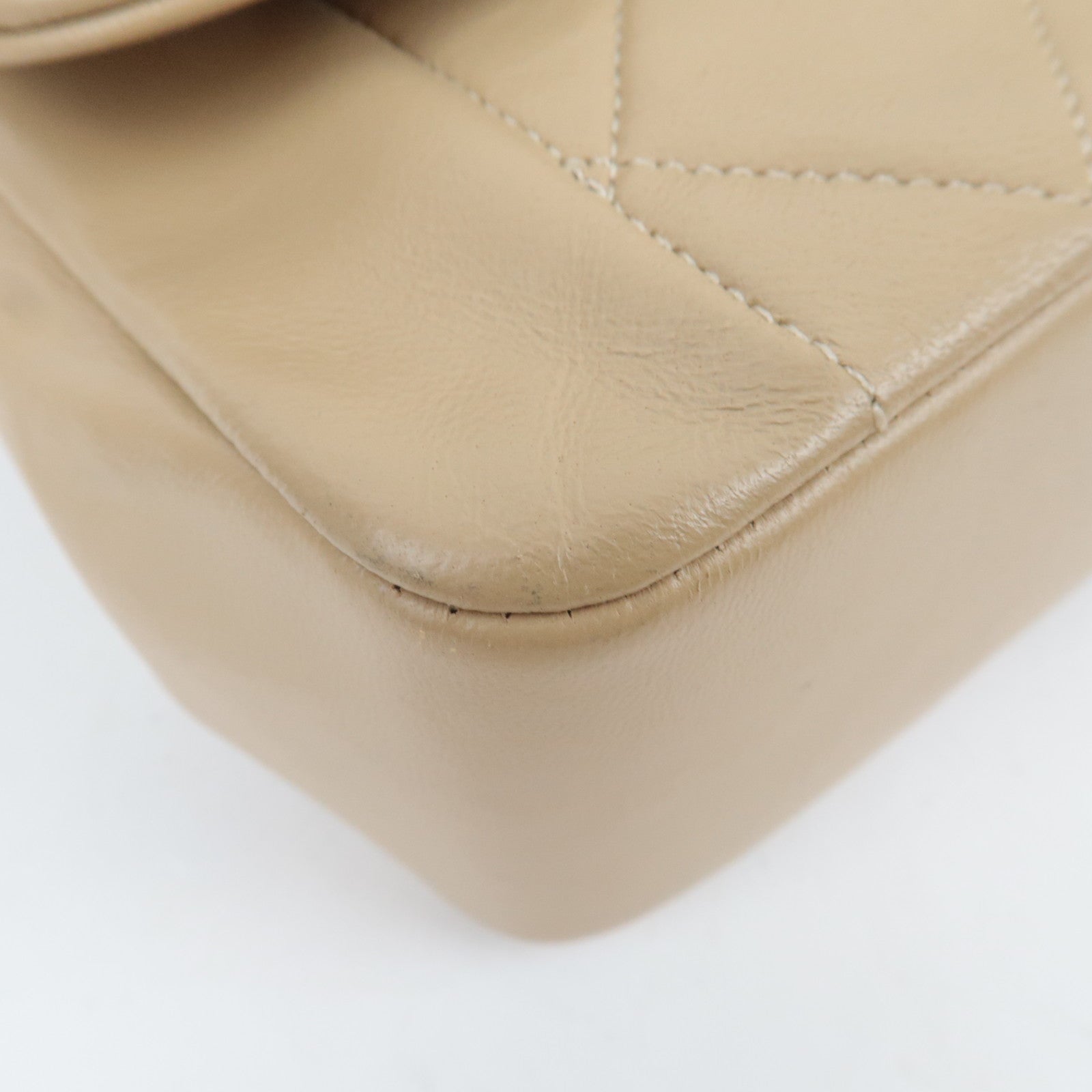 CHANEL Diana Matelasse Lambskin Chain Shoulder Bag Beige