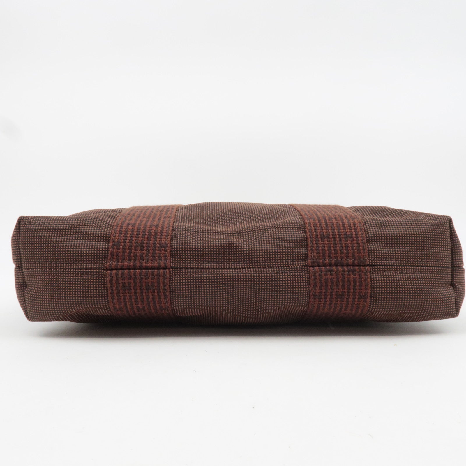 HERMES Her Line Cabas Canvas Tote Bag Brown