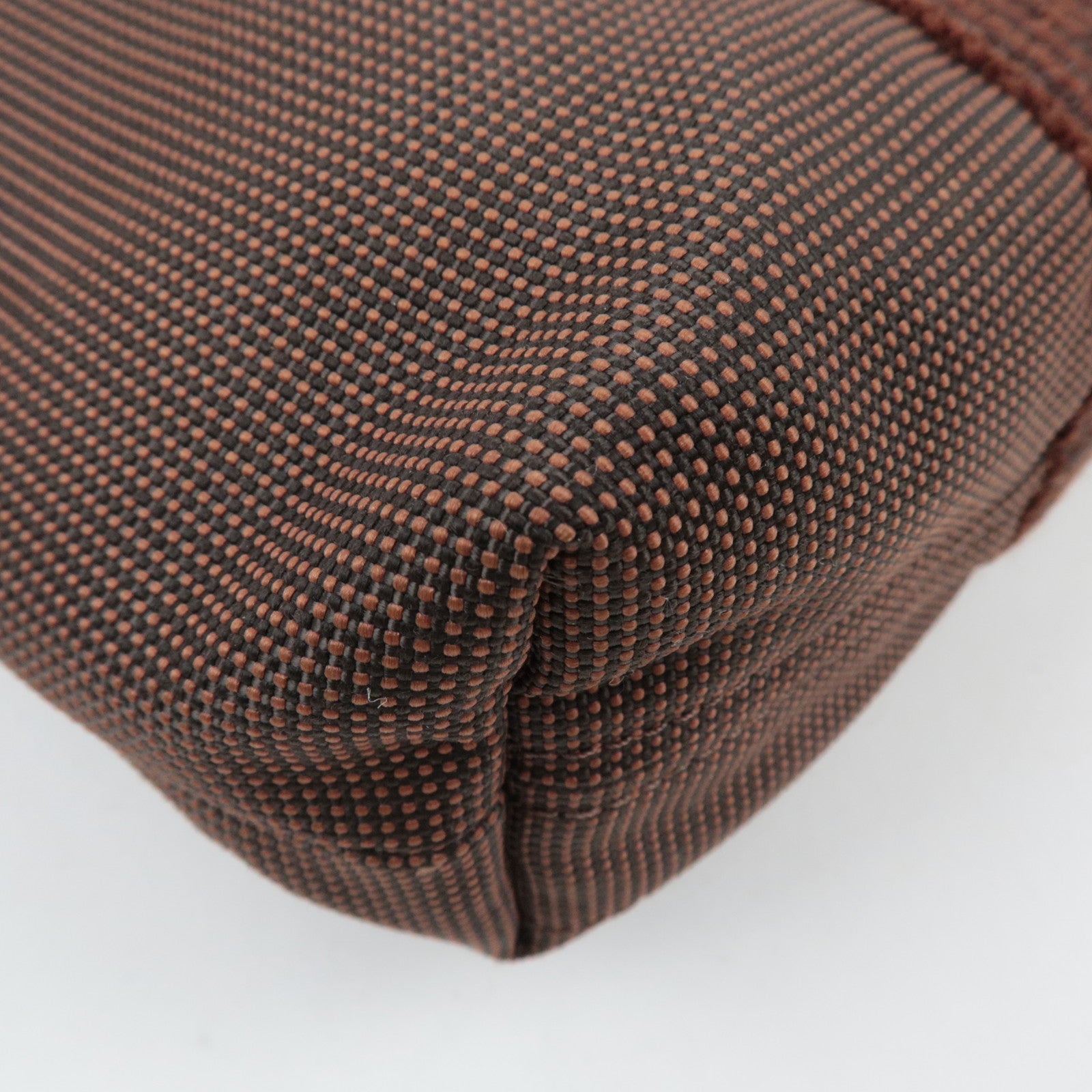 HERMES Her Line Cabas Canvas Tote Bag Brown